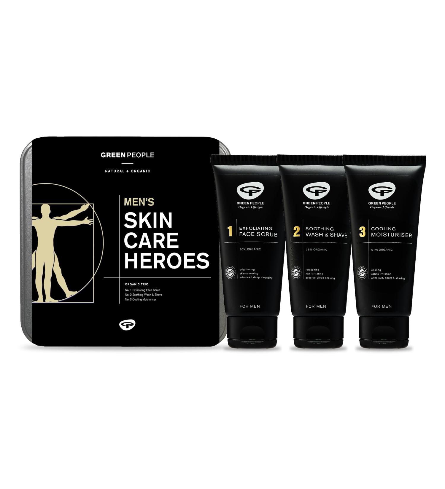 GREEN PEOPLE for Men Skin Care Heroes Natural & Organic Men s Skin Care Gift Set Refreshing Cooling Shaving & Grooming Set for Men SLS Free Paraben Free & Ethanol Free Cruelty Free & Vegan white - Buy Online on GoSupps.com