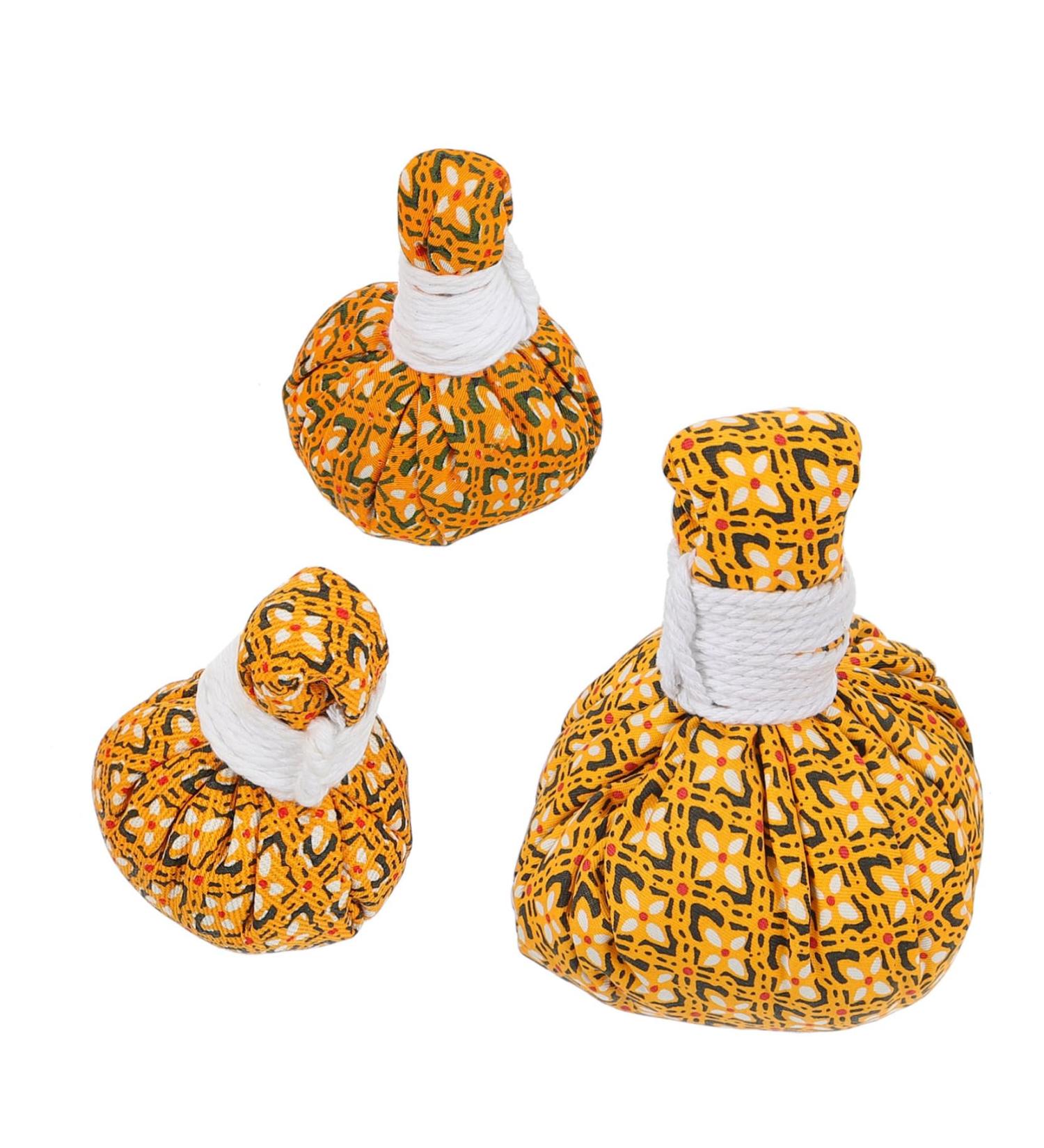 Lurrose 3-Set Warm Roasted Wormwood Rolls - Body Relaxing Spa Bag Thai Massage Fleece Manual Massage Balls for Ultimate Relaxation - Buy Online on GoSupps.com