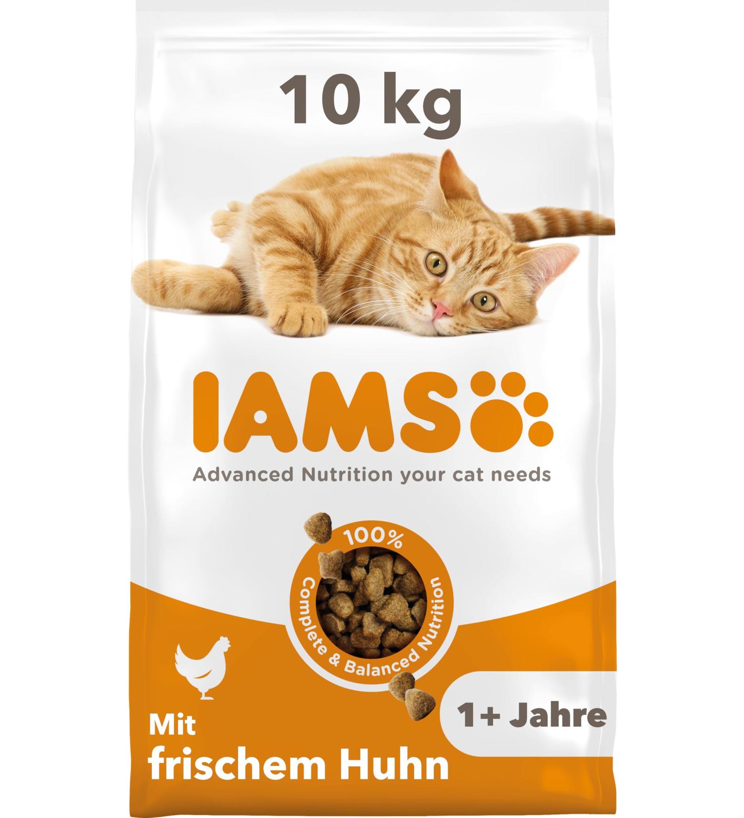IAMS Dry Cat Food with Chicken for Cats Aged 1-6 Years | 10 kg - Premium Nutrition for Healthy Cats - Buy Online on GoSupps.com