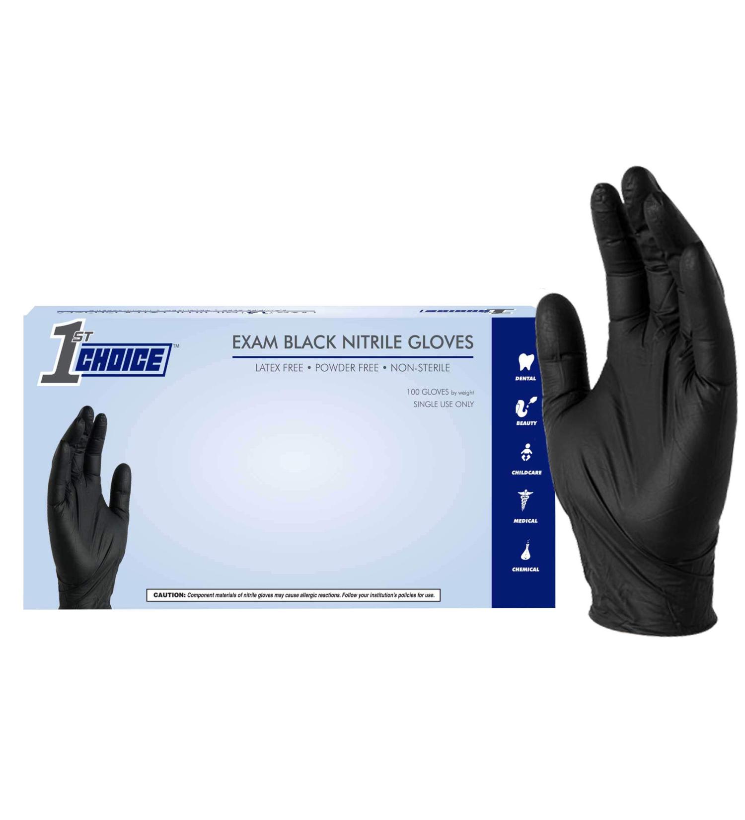 Black Nitrile Gloves - Box of 100 Large Disposable Latex-Free Gloves - 3mil Exam Grade for Cooking - Pack of 100 - Buy Online on GoSupps.com