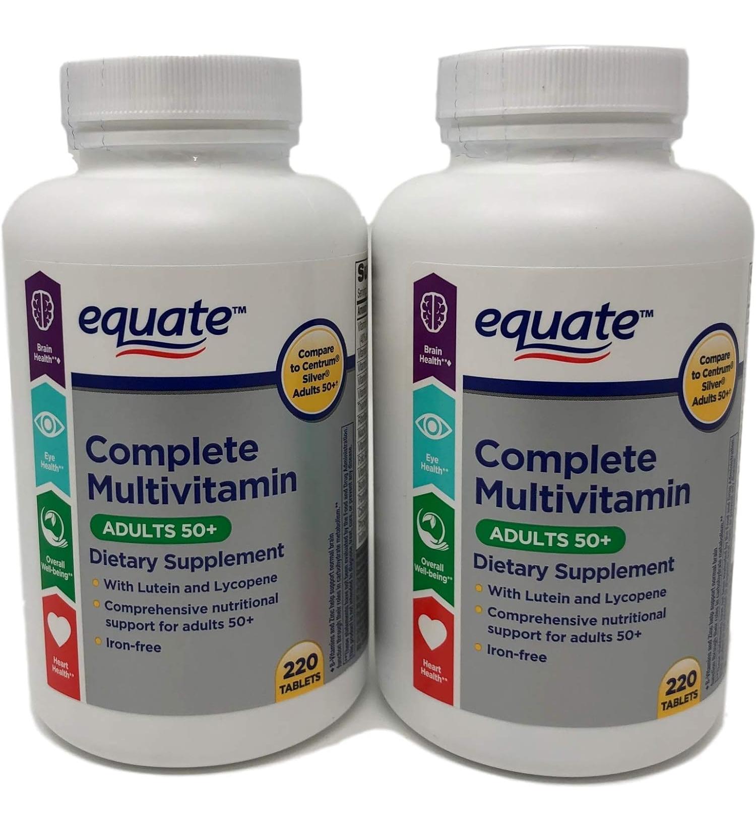 Equate Mature Adult 50+ One Daily Complete Multivitamin Compare to Centrum Silver (400 Ct) - Buy Online on GoSupps.com