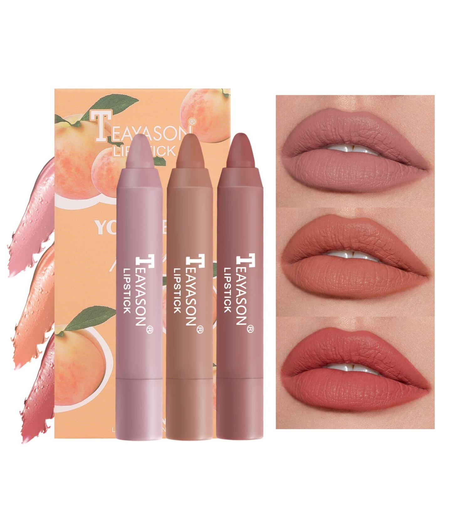 Mimore 3-Piece Matte Lipstick Set - Fruit Taste Waterproof Durable & Portable Makeup Kit - Buy Online on GoSupps.com
