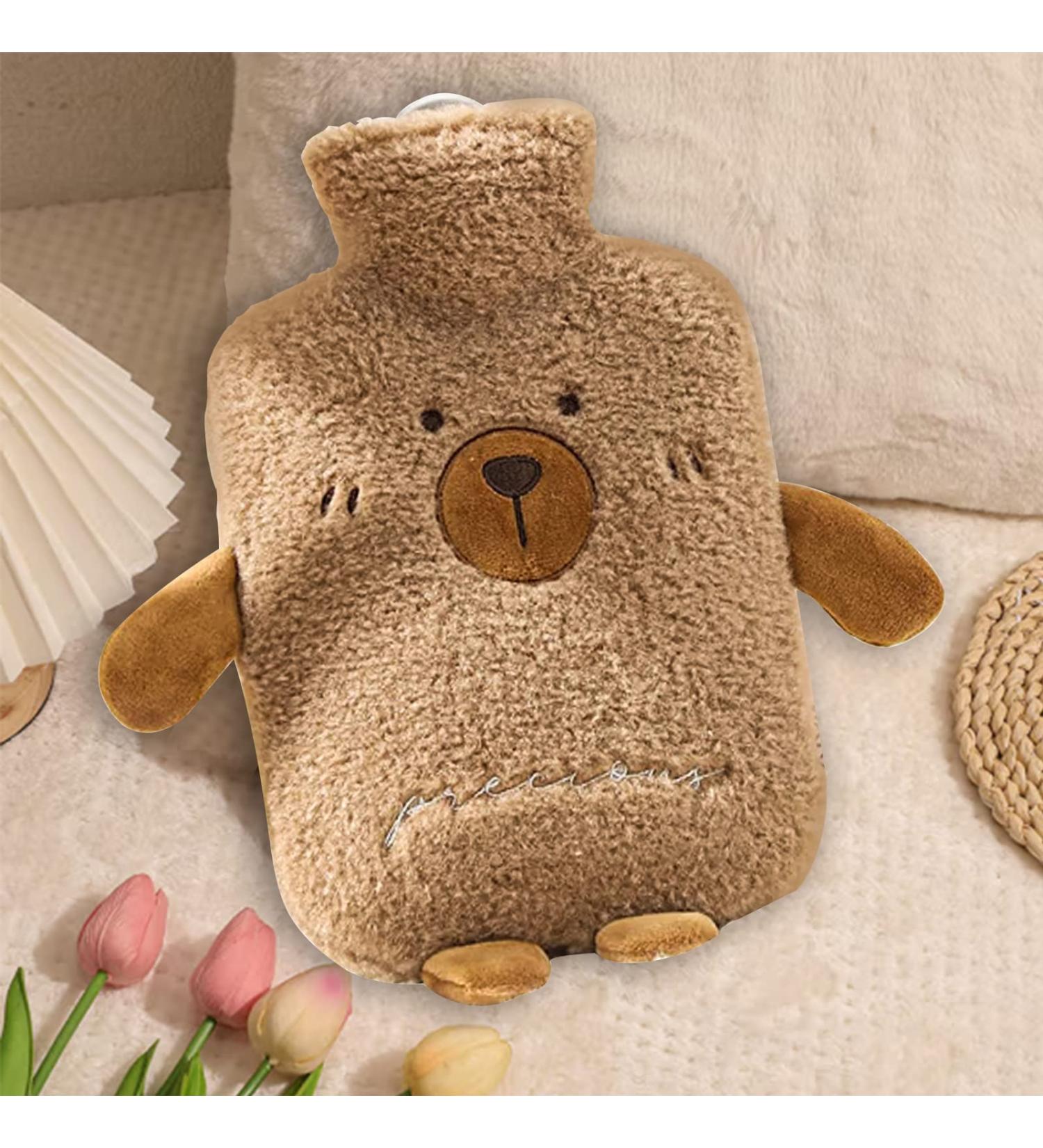 Portable Heat Bottle with Soft Cover - 1L Warm Water Bottle for Kids & Adults | Fluffy Bed Bottle - Buy Online on GoSupps.com