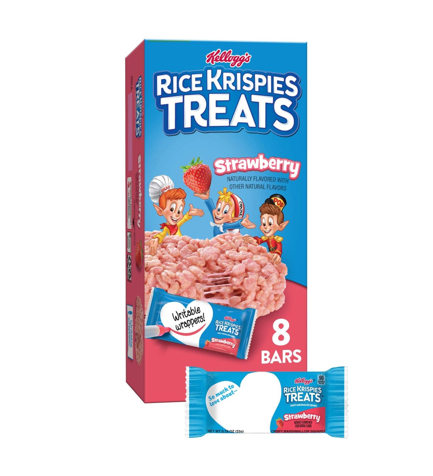 Rice Krispies Treats Marshmallow Snack Bars - Strawberry Flavor - 6.2oz (8 Bars) | Kids' Snacks - Buy Online on GoSupps.com