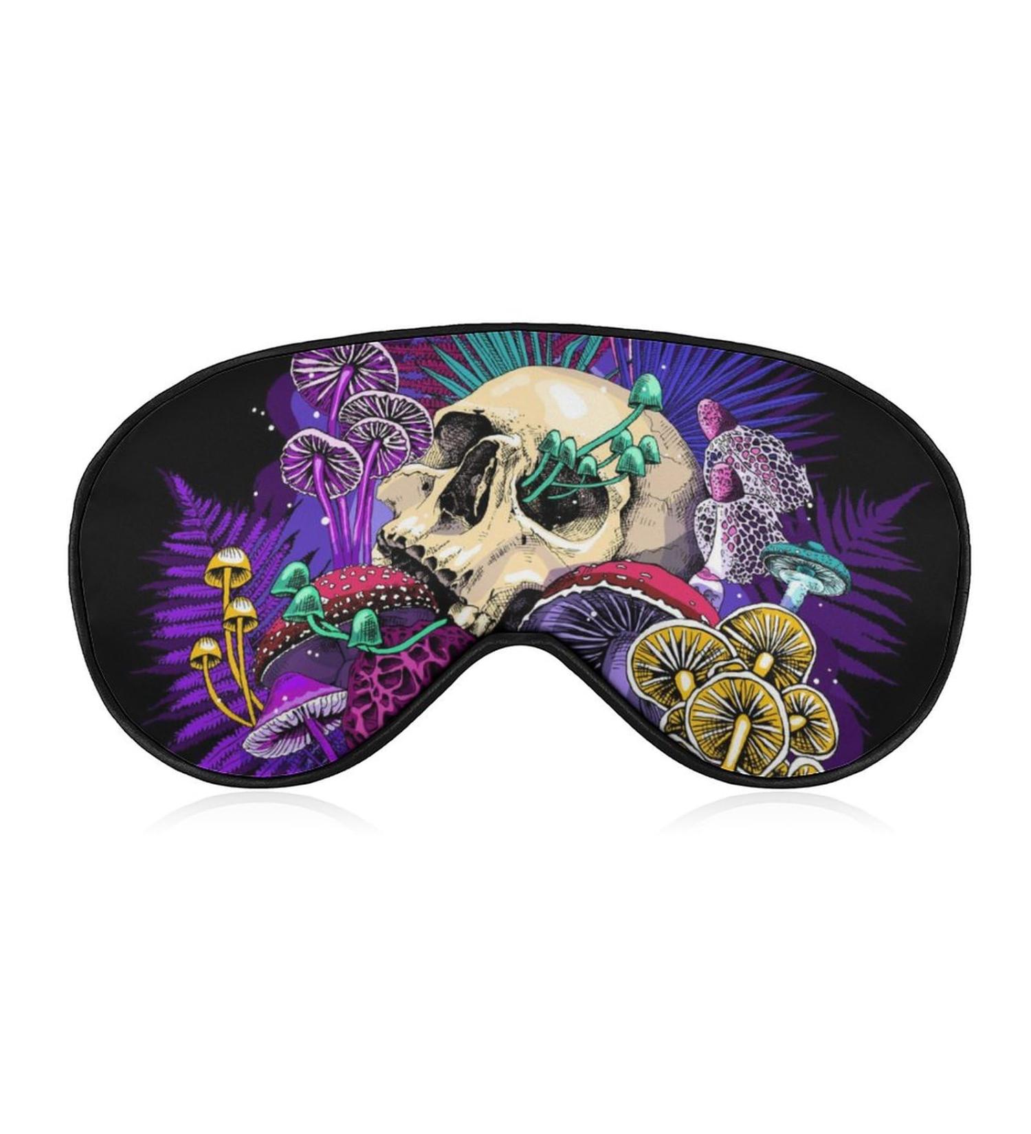 Buy Psychedelic Mushrooms Sleep Mask | Adjustable Skull Eye Shade for Ultimate Comfort & Light Blocking - Buy Online on GoSupps.com
