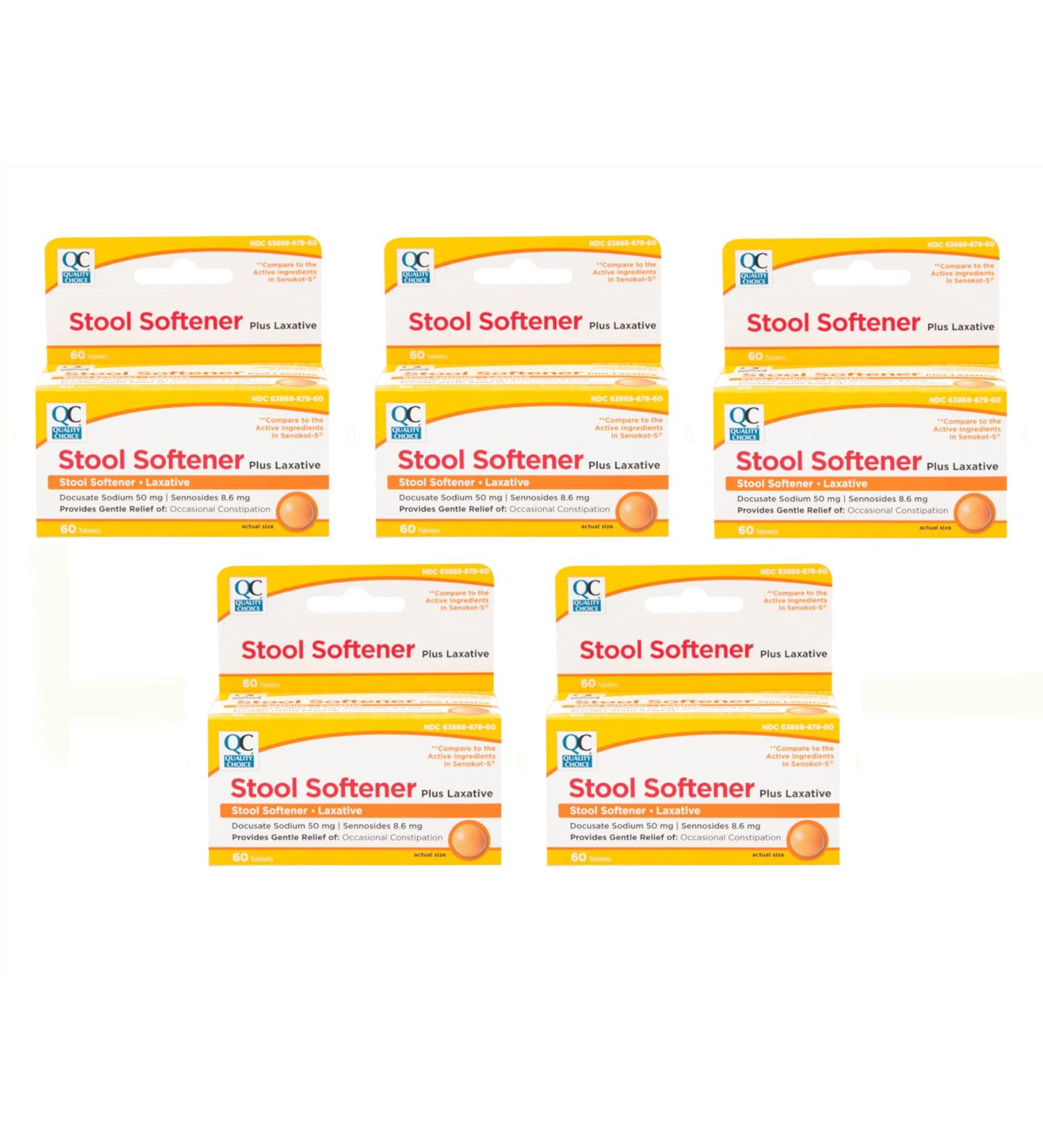 Quality Choice Stool Softener Plus Laxative 60 Tablets (Pack of 5) - Buy Online on GoSupps.com