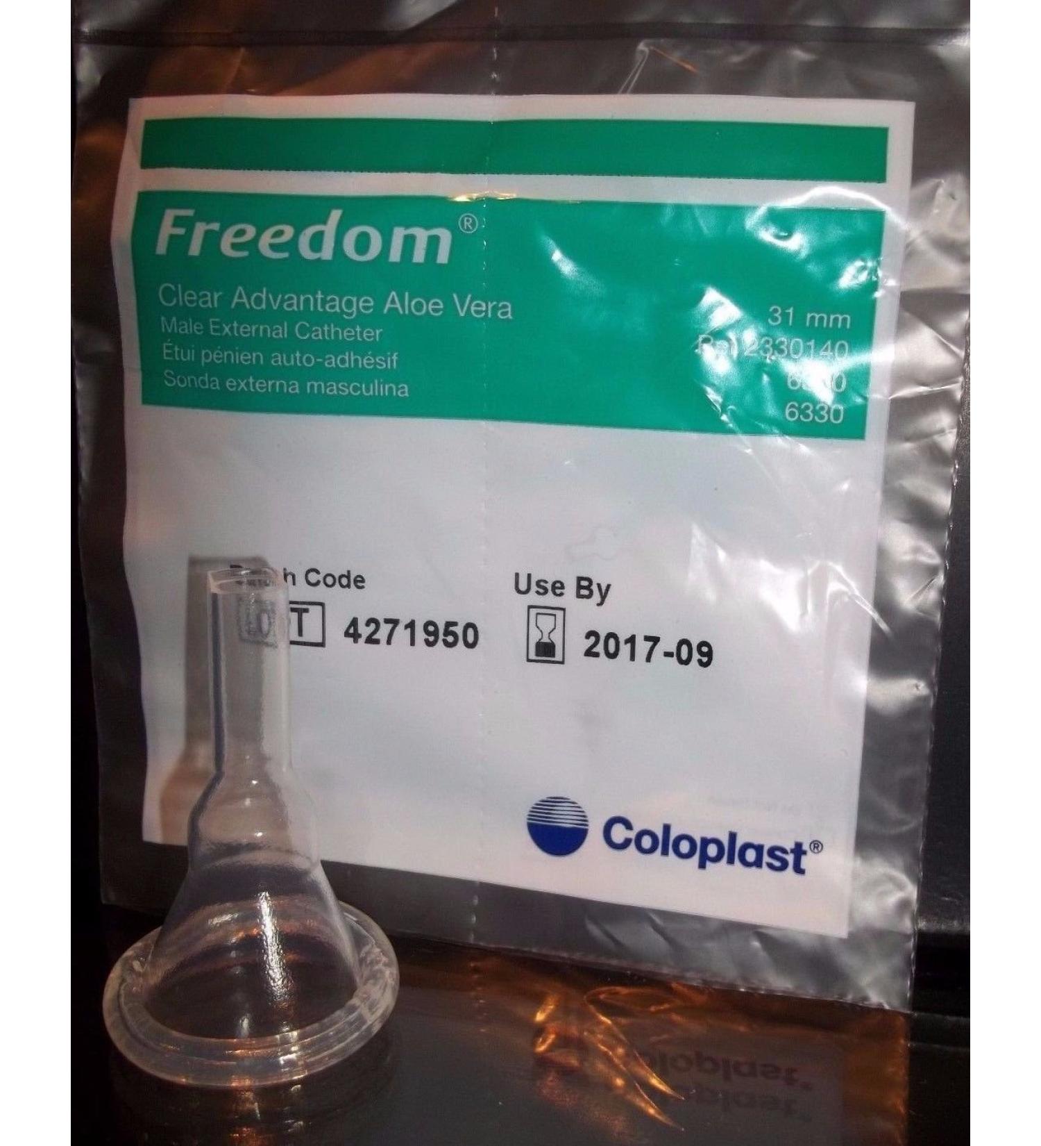 100 -BOX Condom Catheter 31mm Freedom Clear Advantage Aloe Vera Adhesive Intermediate #6300
