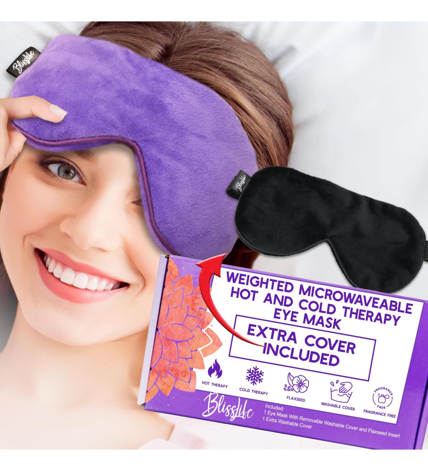 Buy Dry Eye Mask | Warm Eye Compress & Moist Heat Relief for Styes | Weighted Eye Mask for Sleep | Purple/Black - Buy Online on GoSupps.com