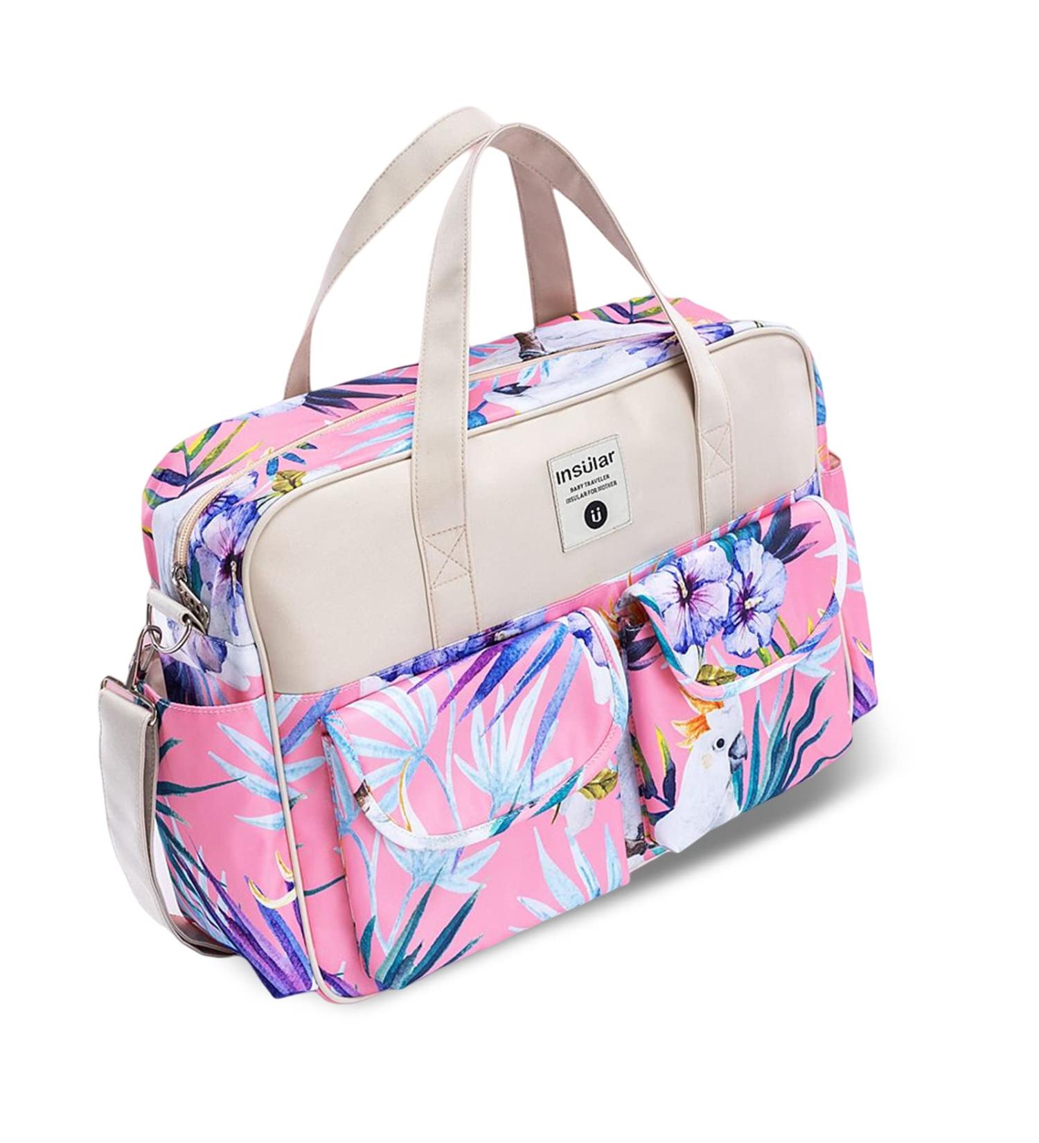 SONARIN Large Capacity Waterproof Baby Changing Tote Bag with Shoulder Strap & Changing Mat - Tropical Rainforest Design - Buy Online on GoSupps.com