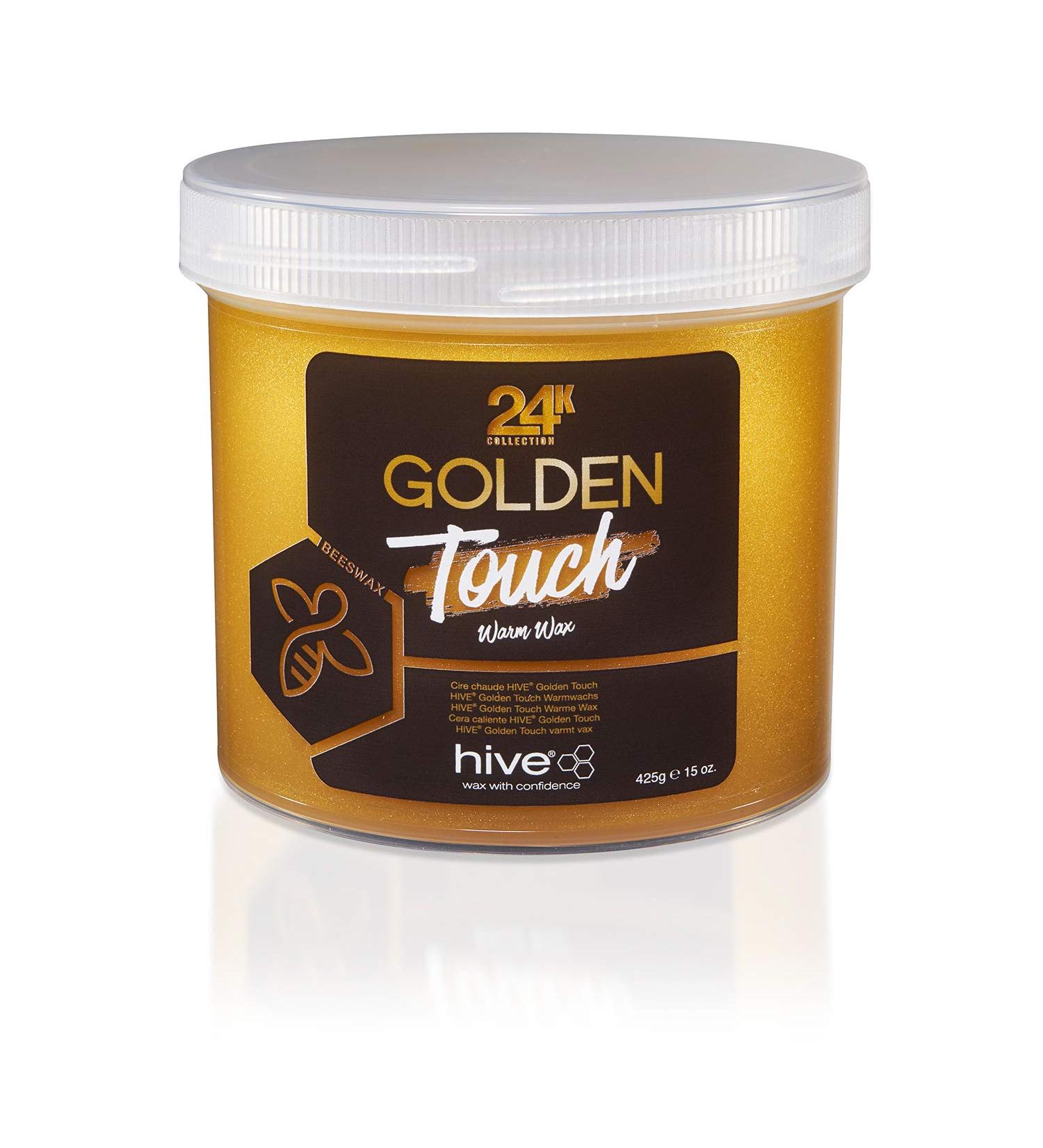 Hive Golden Touch Warm Wax 425g - 24K Collection | Soft & Gentle All-Purpose Wax for All Skin & Hair Types with Glycerylrosinate & Pure White Beewax - Buy Online on GoSupps.com