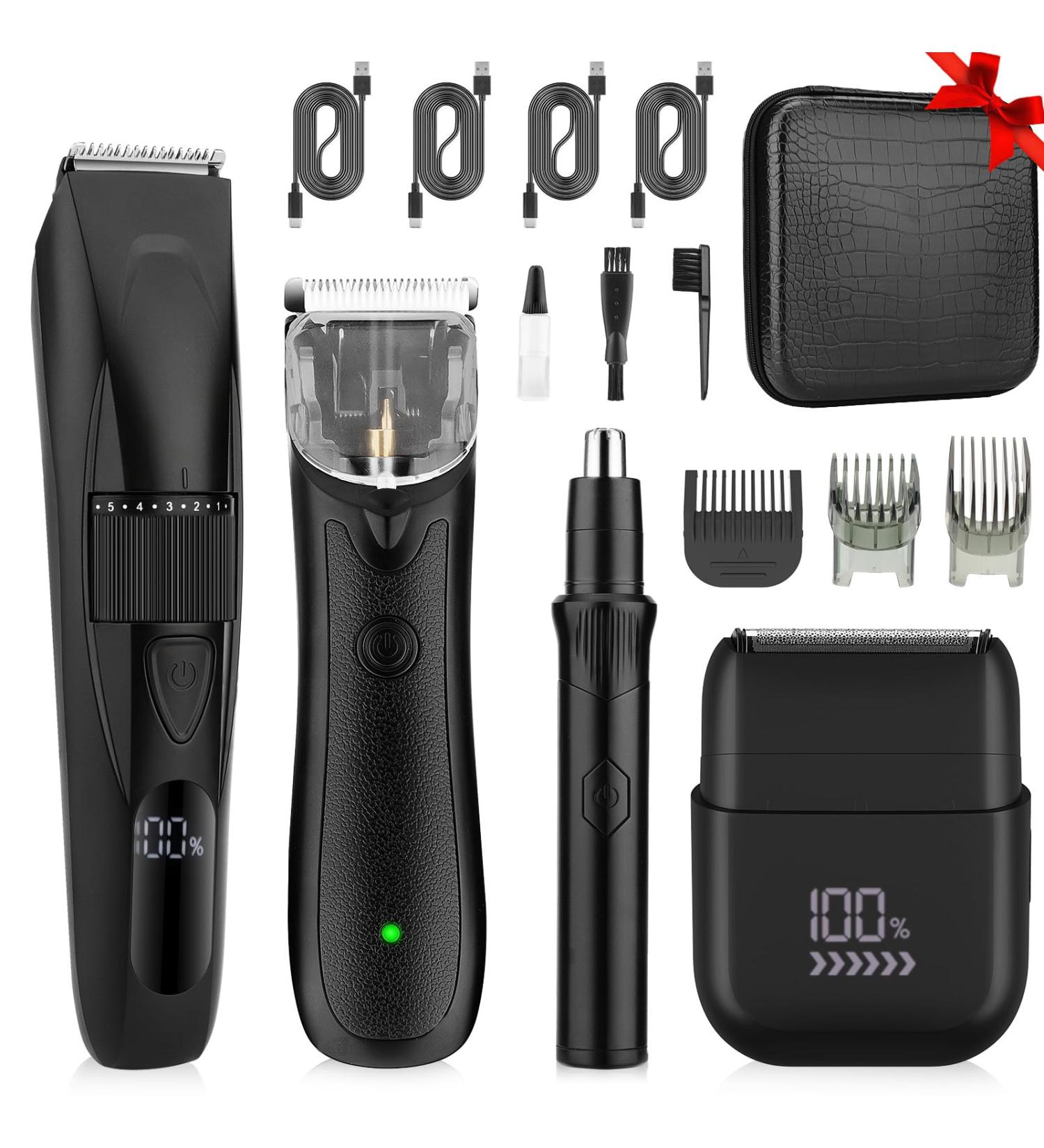 Lanumi 4-in-1 Beard & Body Hair Trimmer Set | Rechargeable Electric Shaver & Groomer - Perfect Gifts for Him - Buy Online on GoSupps.com