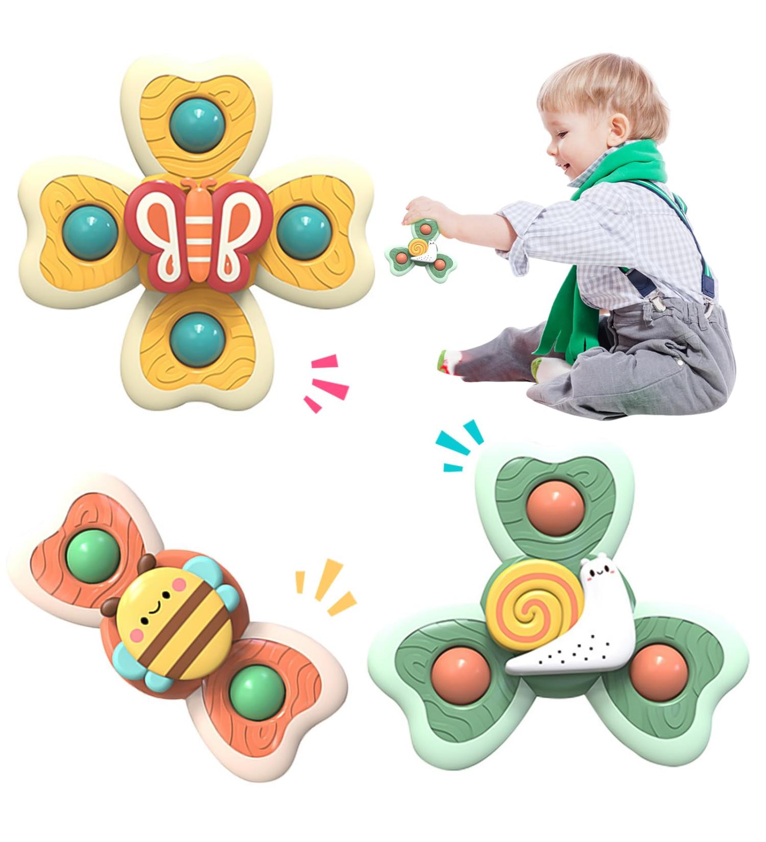 Welan Saugnapf Baby Toy Set - 3 Funny Sensory Water Toys for Infants - Bath Tub Toys (1 Year+) - Butterflies Bees & Snails - Buy Online on GoSupps.com