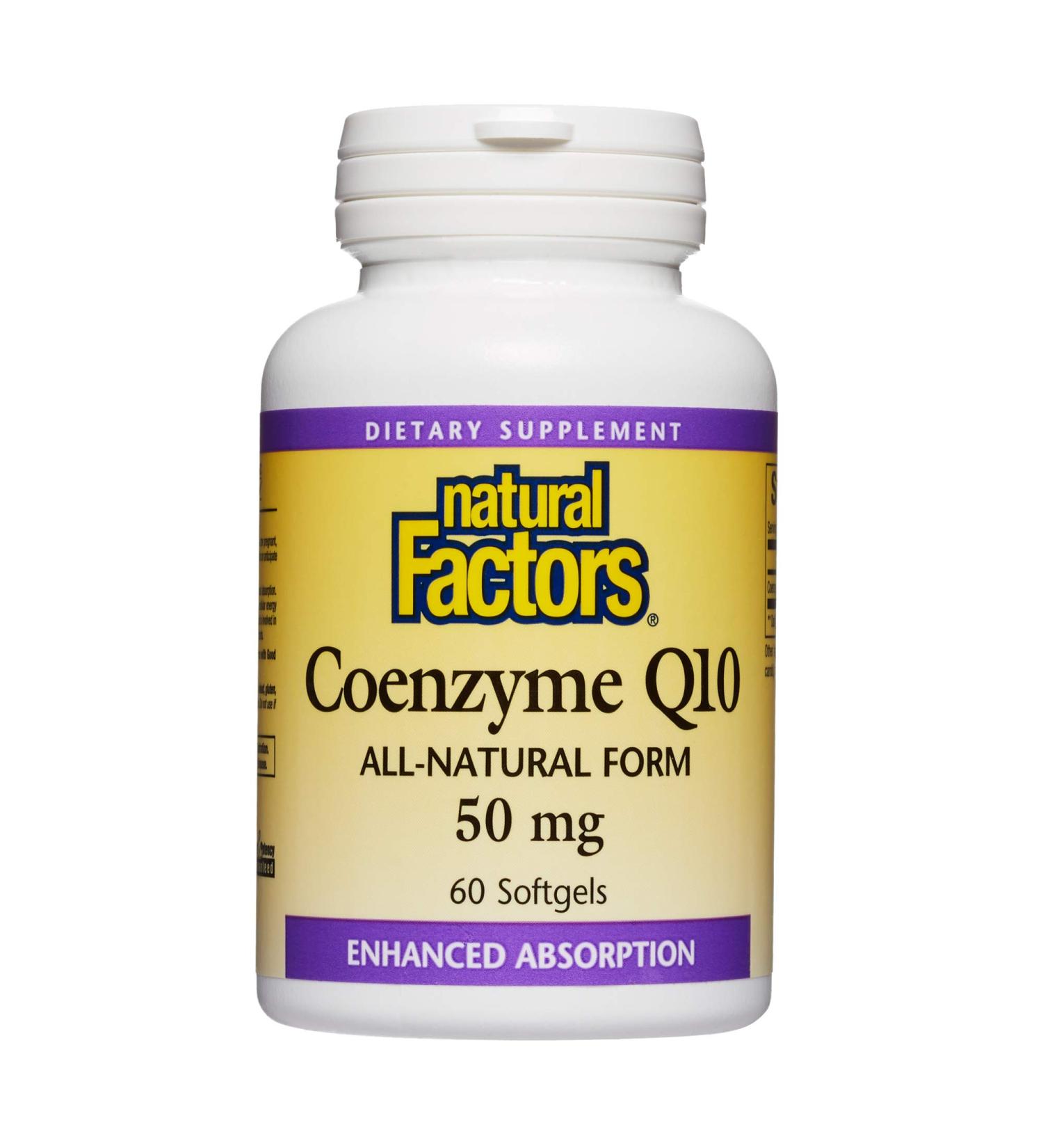Natural Factors Coenzyme Q10 50mg - 60 Softgels | Supports Heart Health & Energy - Buy Online on GoSupps.com