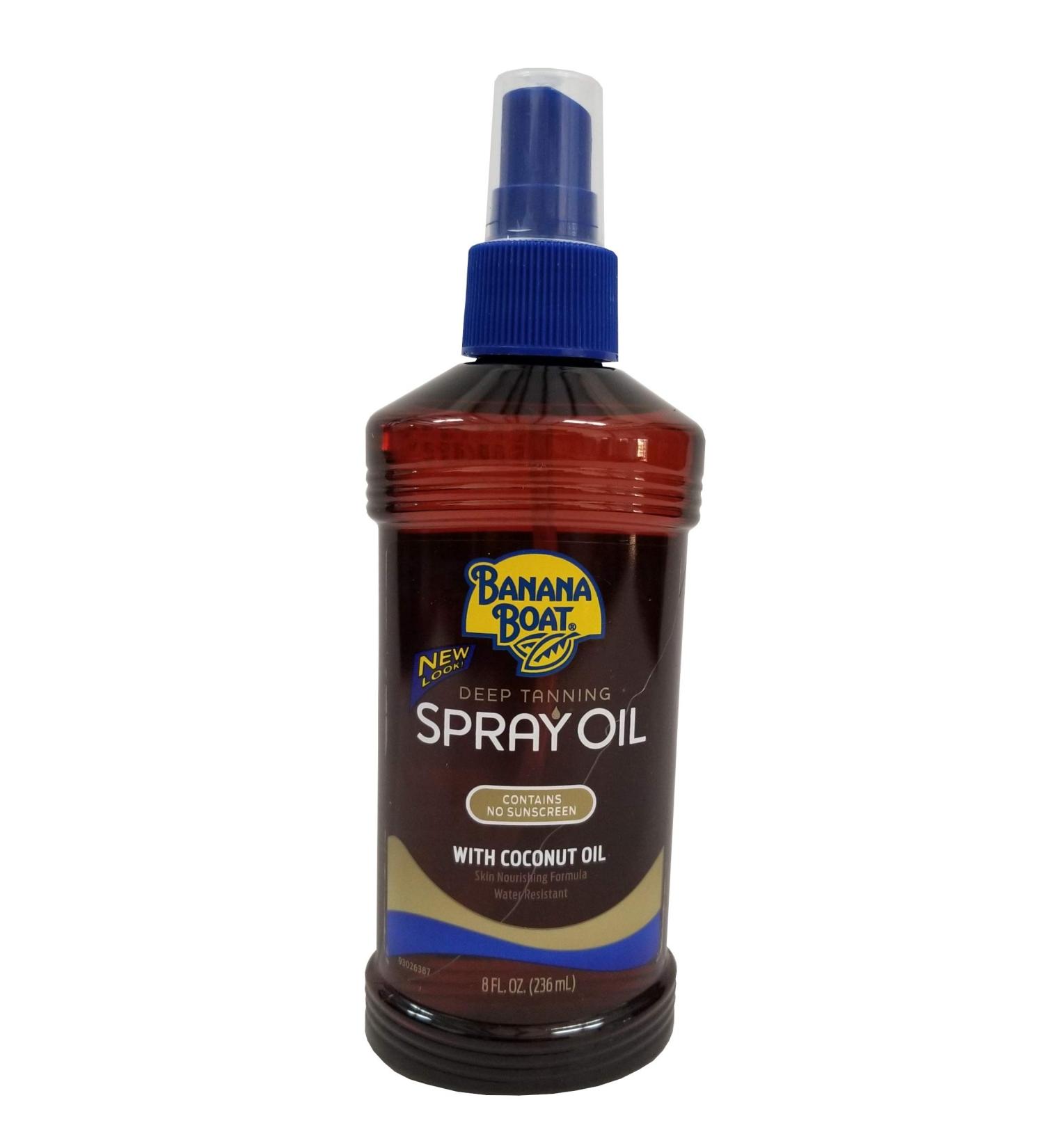Banana Boat Deep Tanning Oil Spray 8 Ounce No Sunscreen (235ml) (2 Pack)