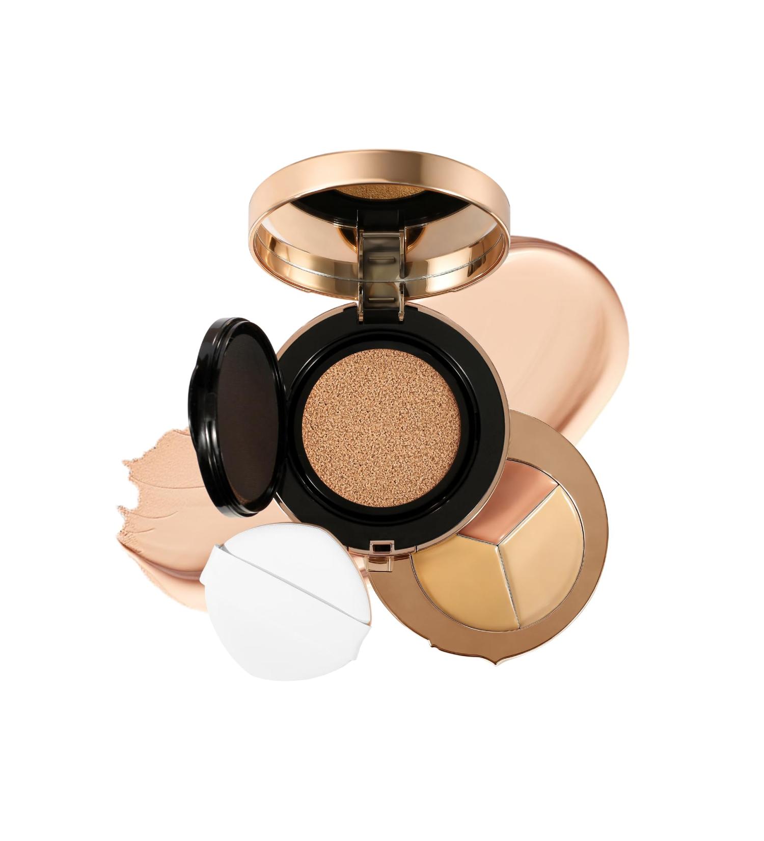 Anglicolor Air Cushion CC Cream Mushroom Head Foundation Full Coverage Moisturizing BB Cream Makeup Long Lasting Matte Concealer-02 Light-Medium (202)