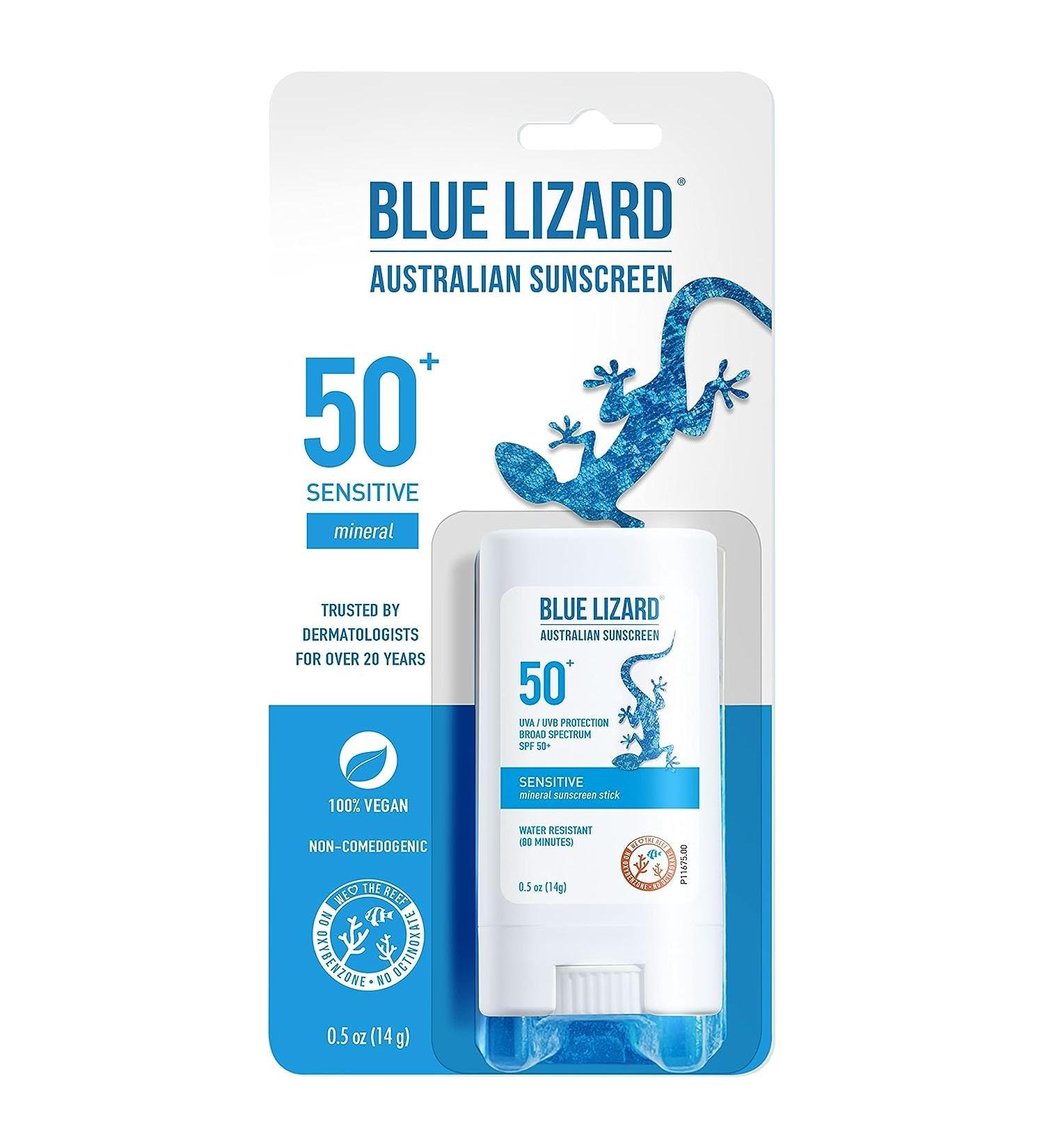 Buy Blue Lizard SPF 50+ Sensitive Stick Sunscreen - 0.5 oz (Pack of 6) | Best Australian Sunscreen for Sensitive Skin - Shop Now - Buy Online on GoSupps.com