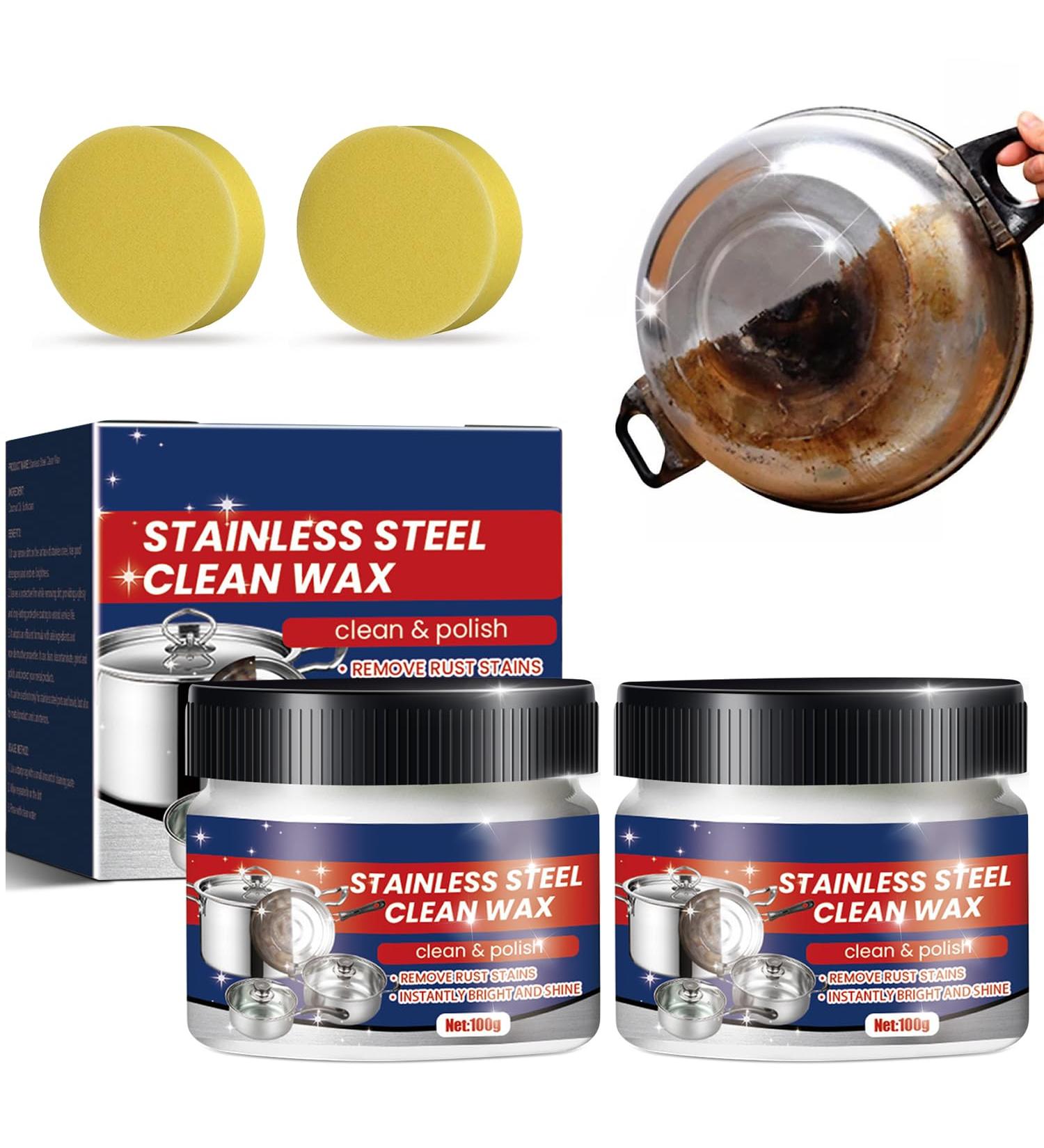 Stainless Steel Clean Wax - Nano-Technology Cleaner for Cookware & Pans (2PCS) | No Residue Surface Safe - Buy Online on GoSupps.com