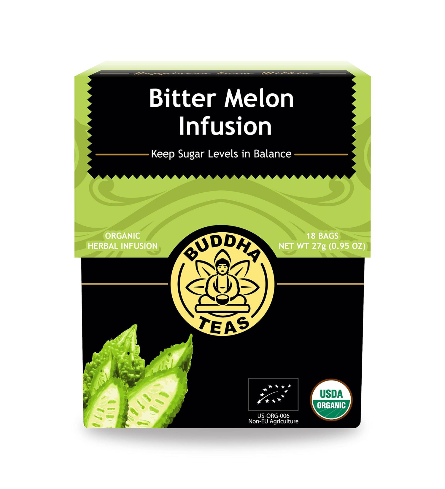 Organic Bitter Melon Tea - Kosher, Caffeine-Free, GMO-Free | 18 Bleach-Free Bags - Buy Online on GoSupps.com