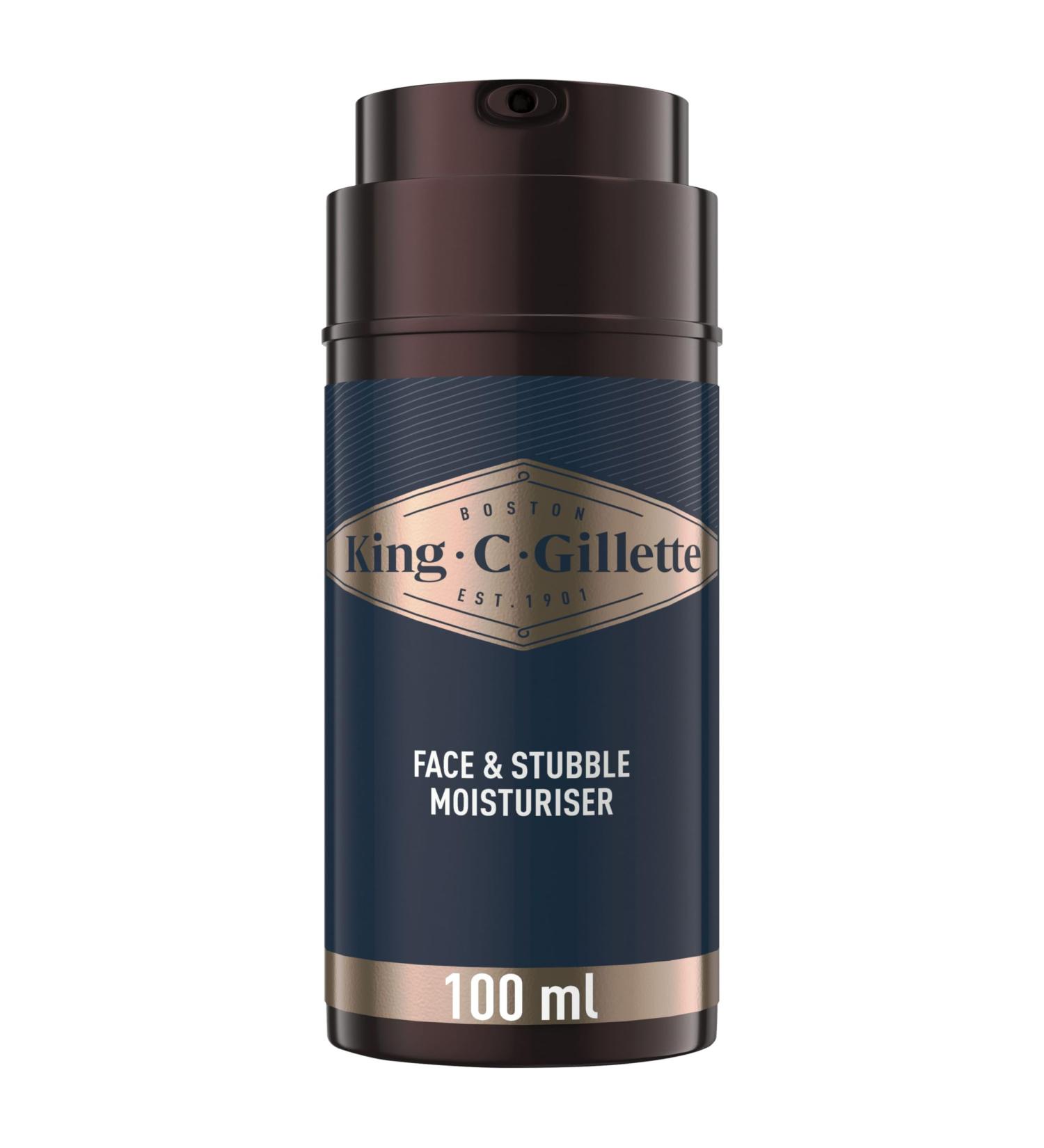 King C. Gillette Face & Beard Moisturiser 100ml - Vitamin B (B3) B5 Complex, Argan Oil Beard Softener - Buy Online on GoSupps.com