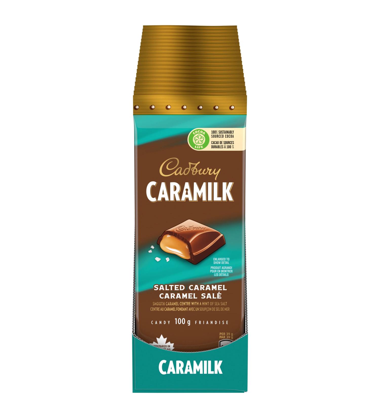 Cadbury Caramilk Salted Caramel Chocolatey Candy Bar 100 g (Pack of 19) - Buy Online on GoSupps.com