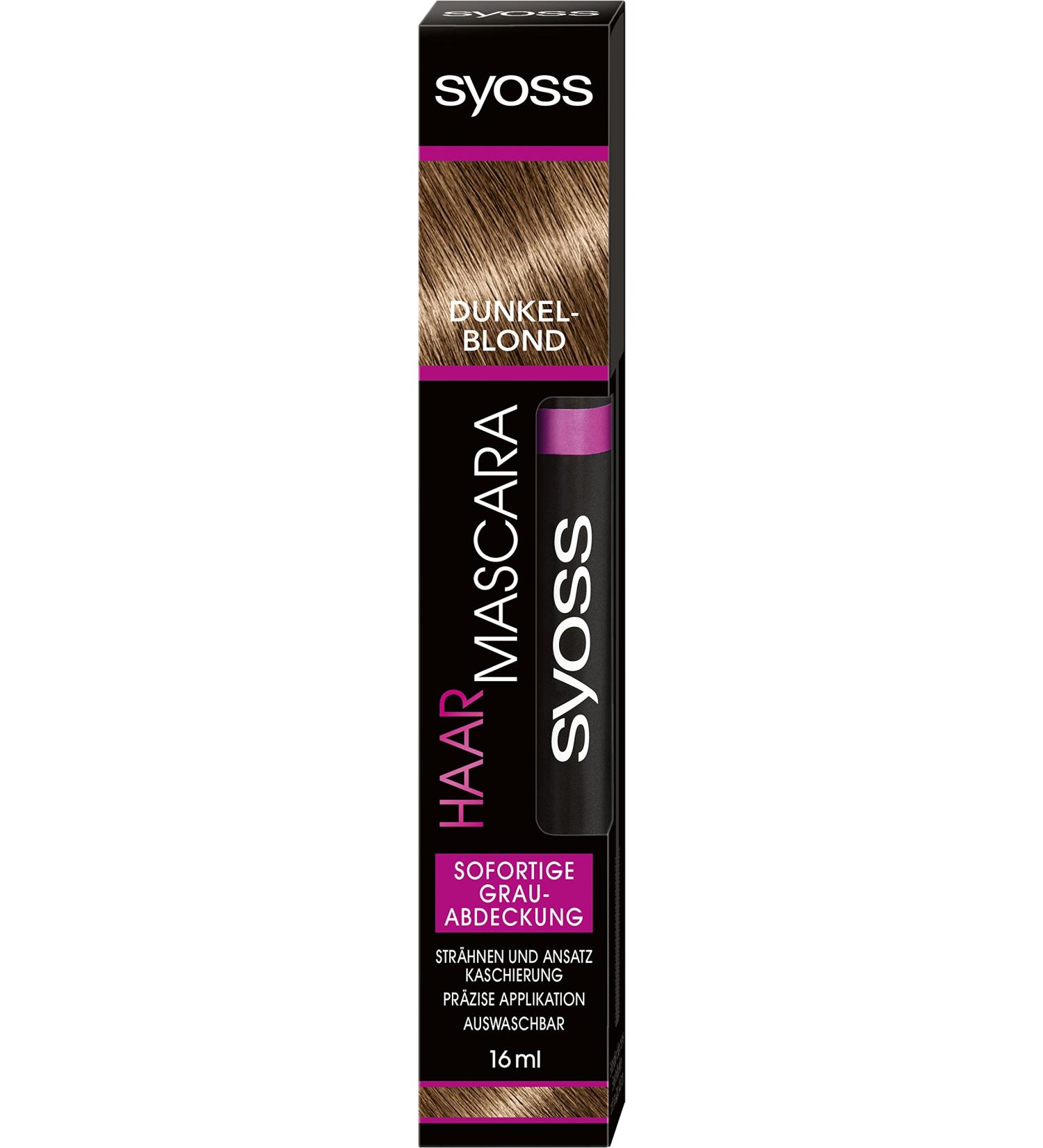 SYOSS Hair Mascara Dark Blonde Instant Grey Cover 16 ml brown 16 ml (Pack of 1) - Buy Online on GoSupps.com
