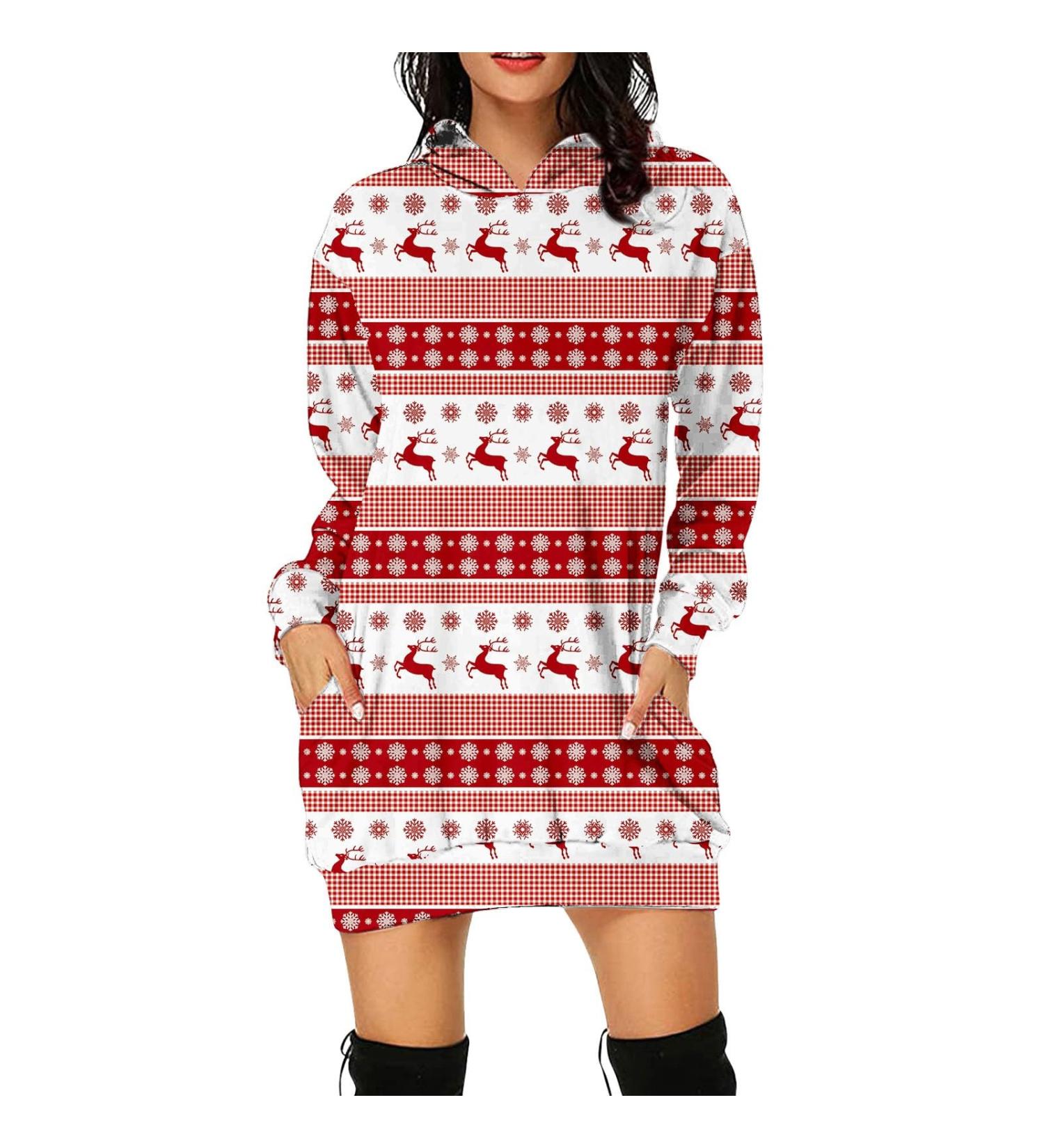 Shop Hanxiulin Women's Christmas Skirt & Mini Dress - Oversized Sweater Hoodies & Elegant Elk Party Outfits - Buy Online on GoSupps.com