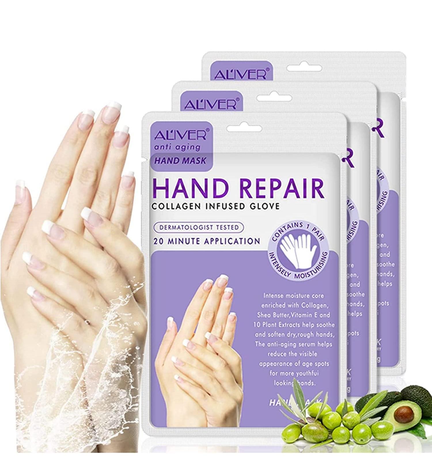 ELAIMEI 3 Pack Hands Moisturizing Gloves Hand Masks Hand Care Spa Treatment to Sooth Serum Vitamins Natural Plant Extracts for Dry Aging Cracked Hands Intense Skin Nutrition Hand Care (Lavender) - Buy Online on GoSupps.com