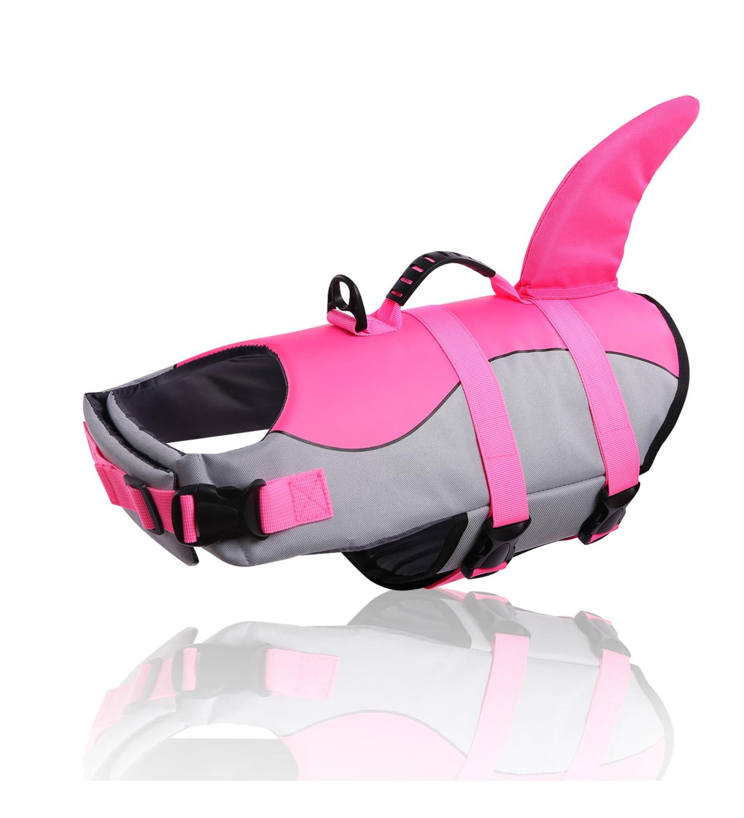 Cit toile Dog Life Jacket - Shark Design Lightweight & Safe Water Sports Vest for Small Medium & Large Dogs - Reflective & Durable in Pink - XS Size - Buy Online on GoSupps.com