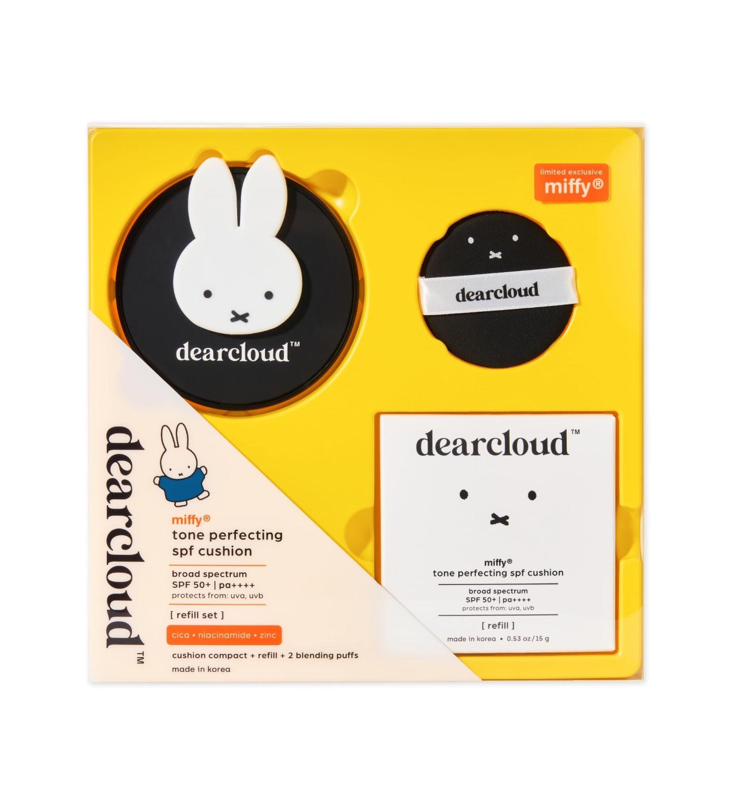 Miffy Dear Sun Tone Perfecting SPF Cushion Refill Set SPF 50+ Color Adapting Sunscreen Korean Sunscreen SPF 50 (.53 oz) - Buy Online on GoSupps.com