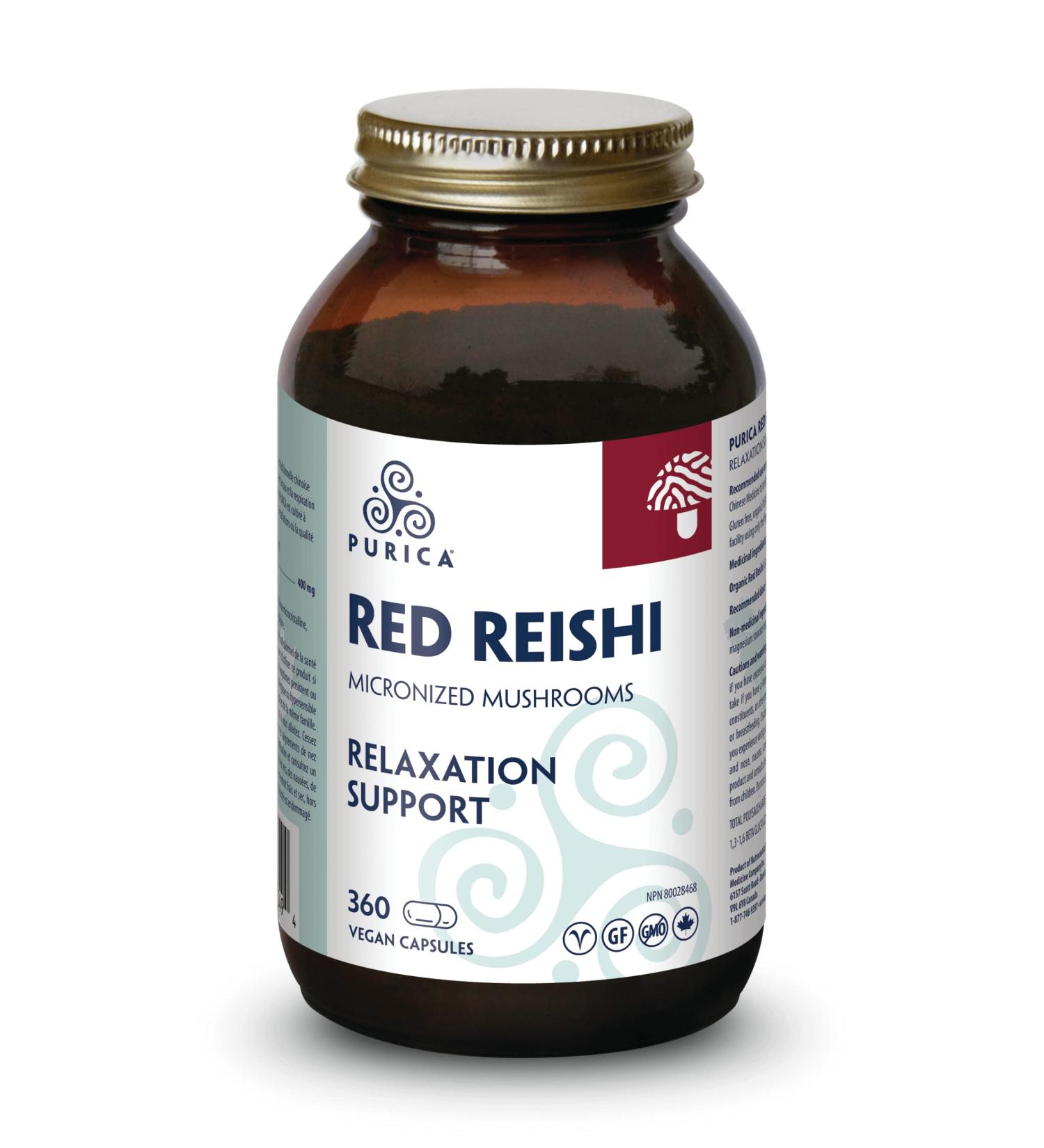 PURICA - Red Reishi - Micronized Mushrooms - Relaxation Support (360 Count (Pack of 1)) - Buy Online on GoSupps.com