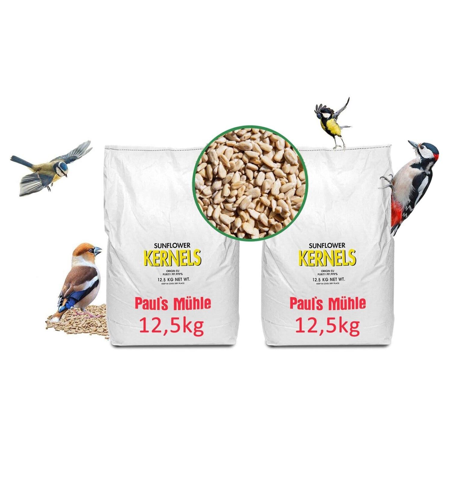 Buy Paul's M hle Sunflower Seeds for Birds Shelled 25 kg (2 x 12.5 kg) Harvest 2023 Premium Quality Fast International Shipping - Buy Online on GoSupps.com