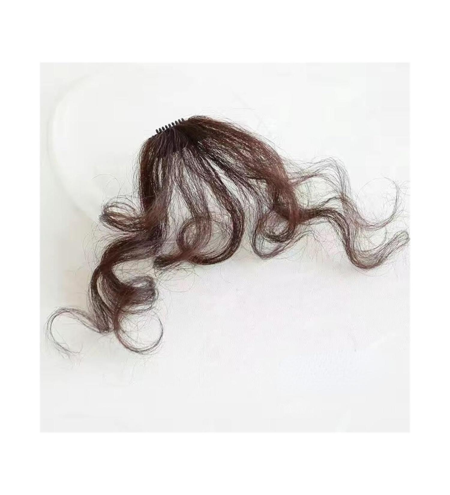 Bangs Hair Clip Curly Straight Hair Bangs Clip Natural Style Black Dark Brown Light Brown Synthetic Heat-Resistant Fiber Suitable for Women Bangs Clip in Hair(Color:1B/30HL) - Buy Online on GoSupps.com