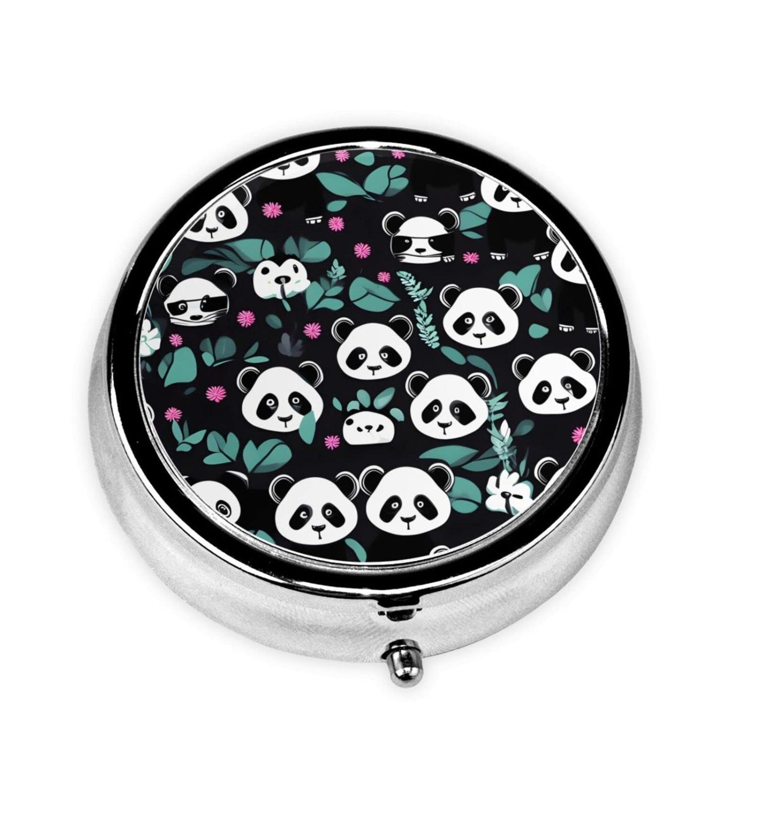 Buy Panda Cute Face Round Pill Box - 3 Compartment Portable Travel Organizer for Pills - Ideal for International Shipping - Buy Online on GoSupps.com