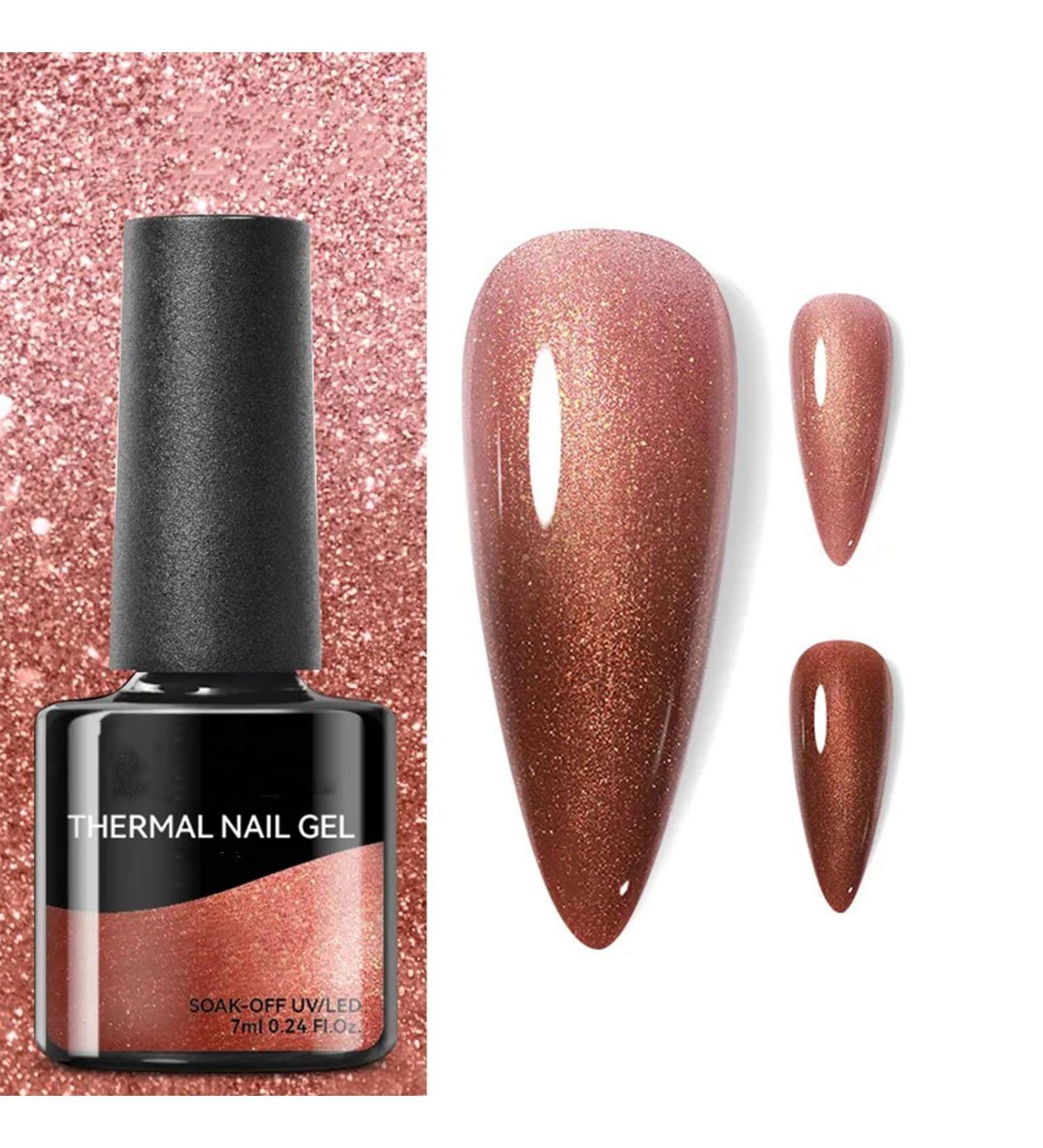 Colour Changing Gel Nail Polish Autumn Gel Nail Polish UV Brown Gel Nail Polish Autumn Colours Thermal Mood Changing Temperature Change UV LED Soak Off Nail Art Manicure Pedicure (012) - Buy Online on GoSupps.com