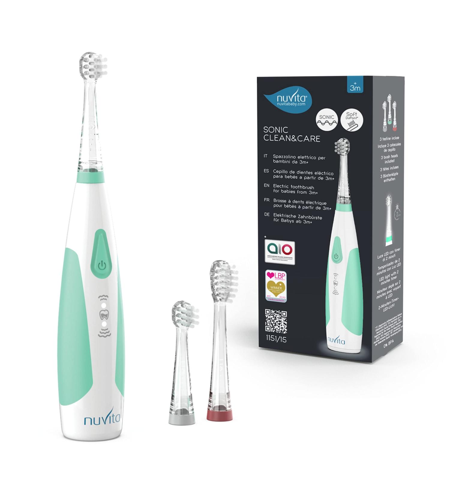 Nuvita 1151b Electric Children's Toothbrush | Sonic Clean & Care for Ages 3 Months to 5 Years | AIO Approved 2023 | Bright and Fun Design - Buy Online on GoSupps.com