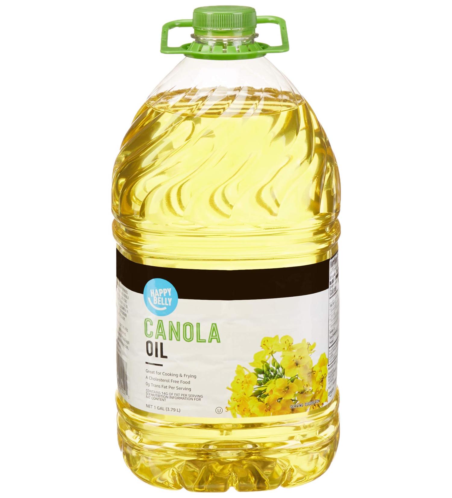 Happy Belly Canola Oil - 1 Gallon (128 Fl Oz) | High-Quality Cooking Oil by Amazon Brand - Buy Online on GoSupps.com