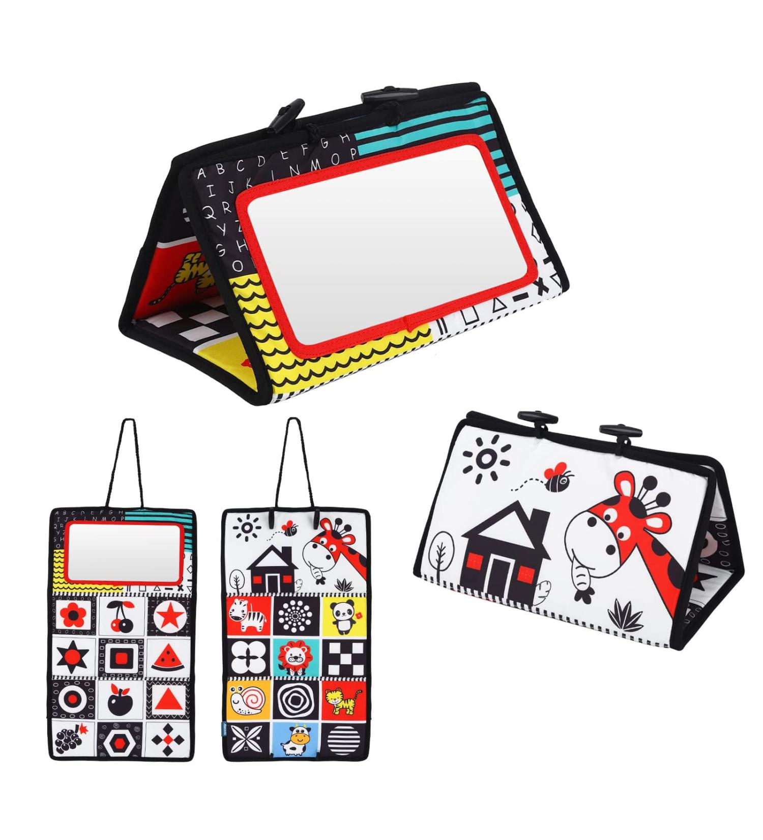 Shop Foldable Baby Mirror Toys - Black & White Contrast for 0-9 Months | Educational Toddler Toys for Cognitive Development - Buy Online on GoSupps.com
