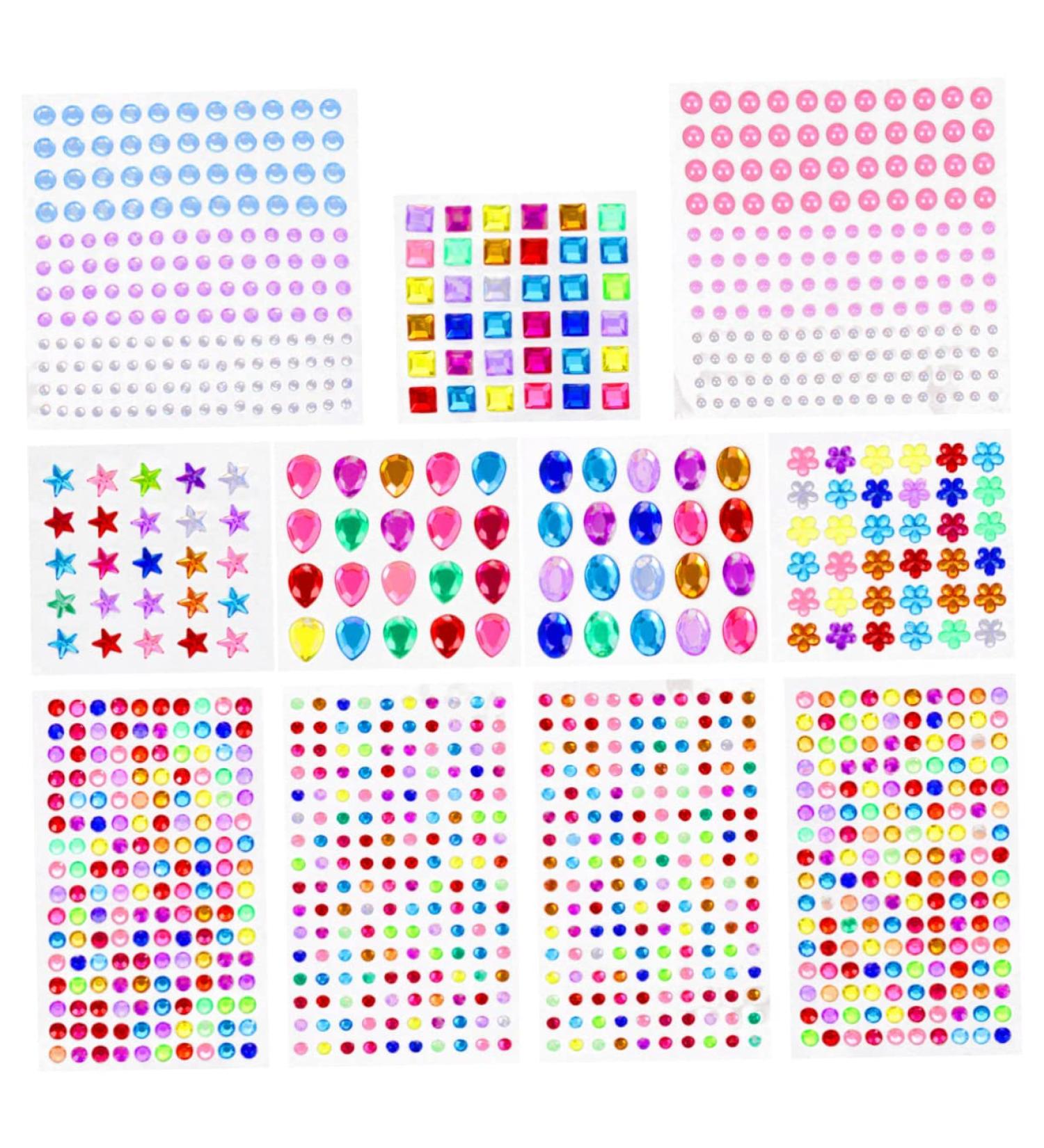 11 Sheets kids stickers Body jewelry sticker crystal face nail combination set halloween rhinestones Rhinestone Decals applique make up crystal face sticker for nails nail decals - Buy Online on GoSupps.com