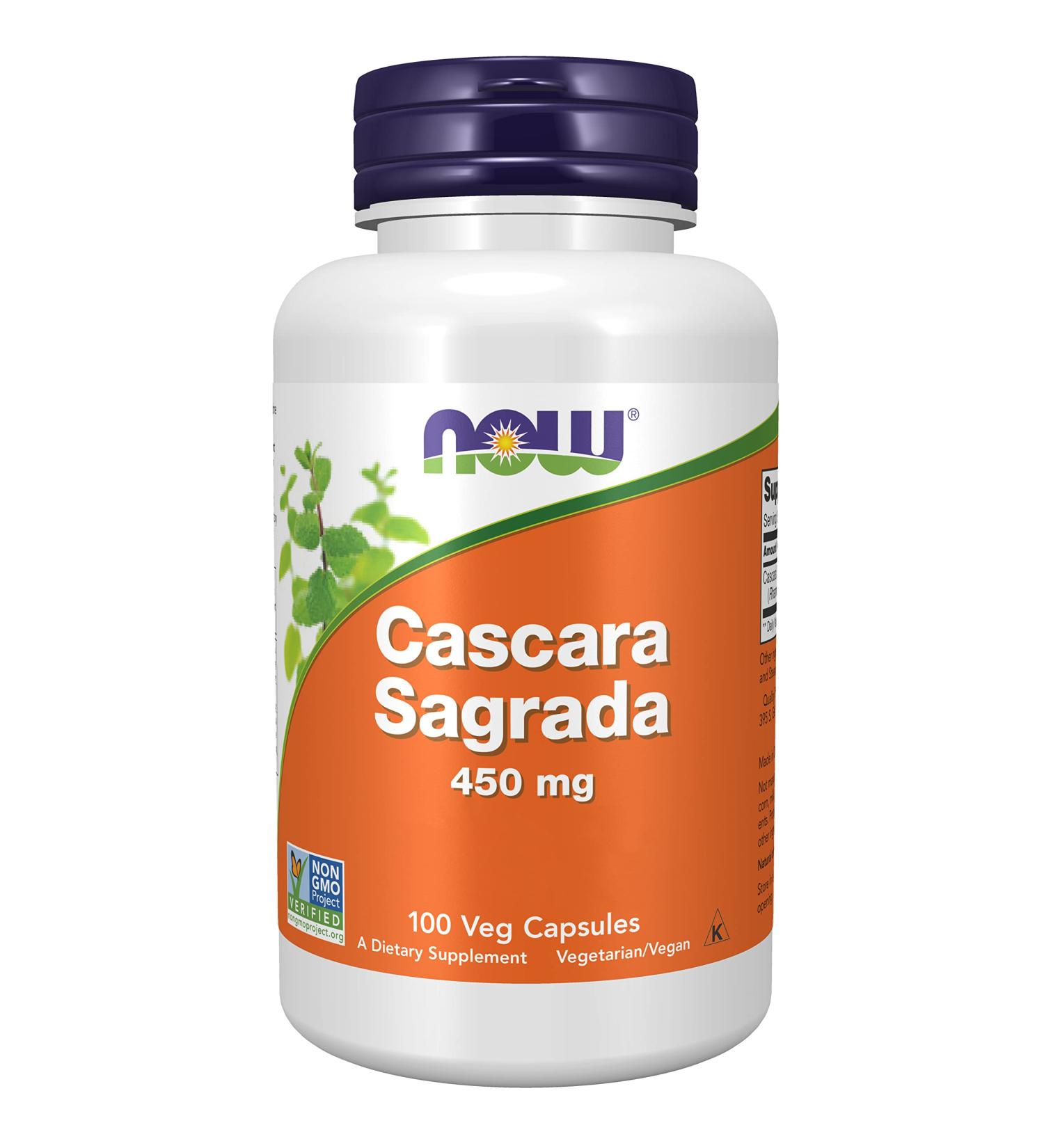 Now Foods Cascara Sagrada 450mg 100 Vegan Capsules Lab Tested Vegan Gluten Free Soy Free Vegetarian - Buy Online on GoSupps.com