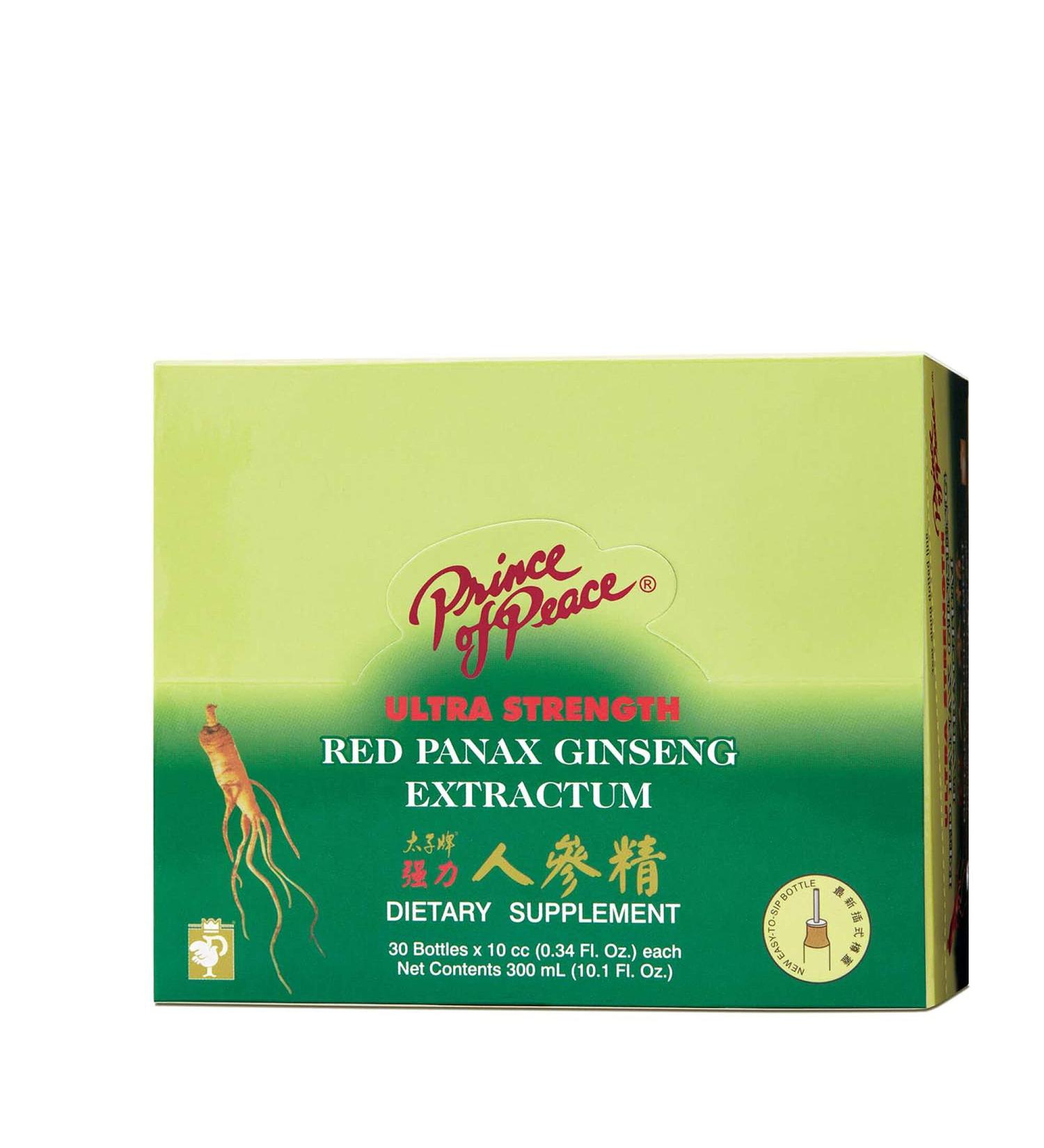 Prince of Peace Red Panax Ginseng Extractum - Ultra Strength 10cc Vials, Pack of 30 - 0.34 Fl Oz per Vial - Buy Online on GoSupps.com