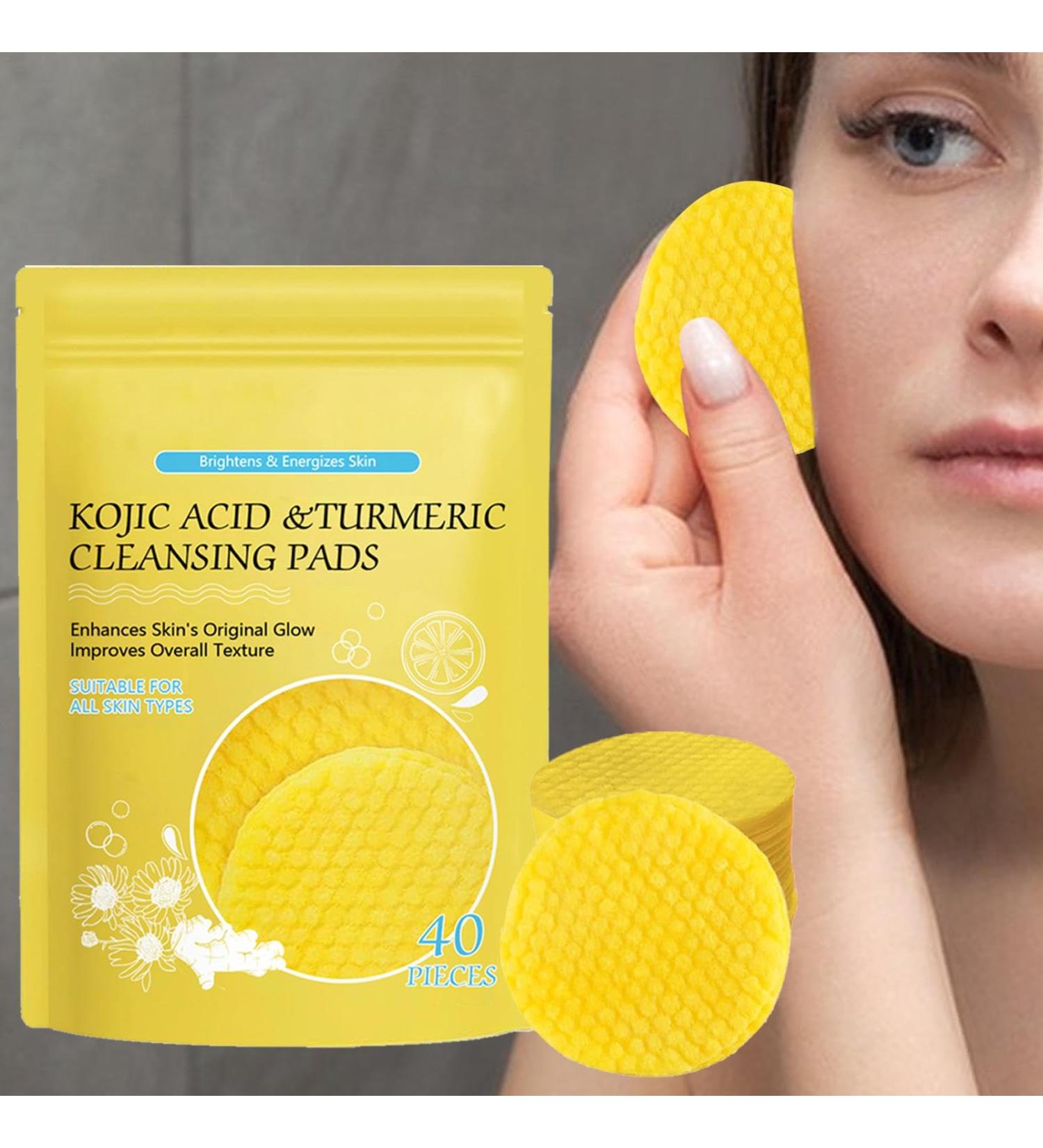 Turmeric Kojic Cleansing Pads | Turmeric Exfoliate Pads For Face | 40 Turmeric Kojic Cleansing Pads | Exfoliation Pads For Cleansing And Exfoliation - Buy Online on GoSupps.com