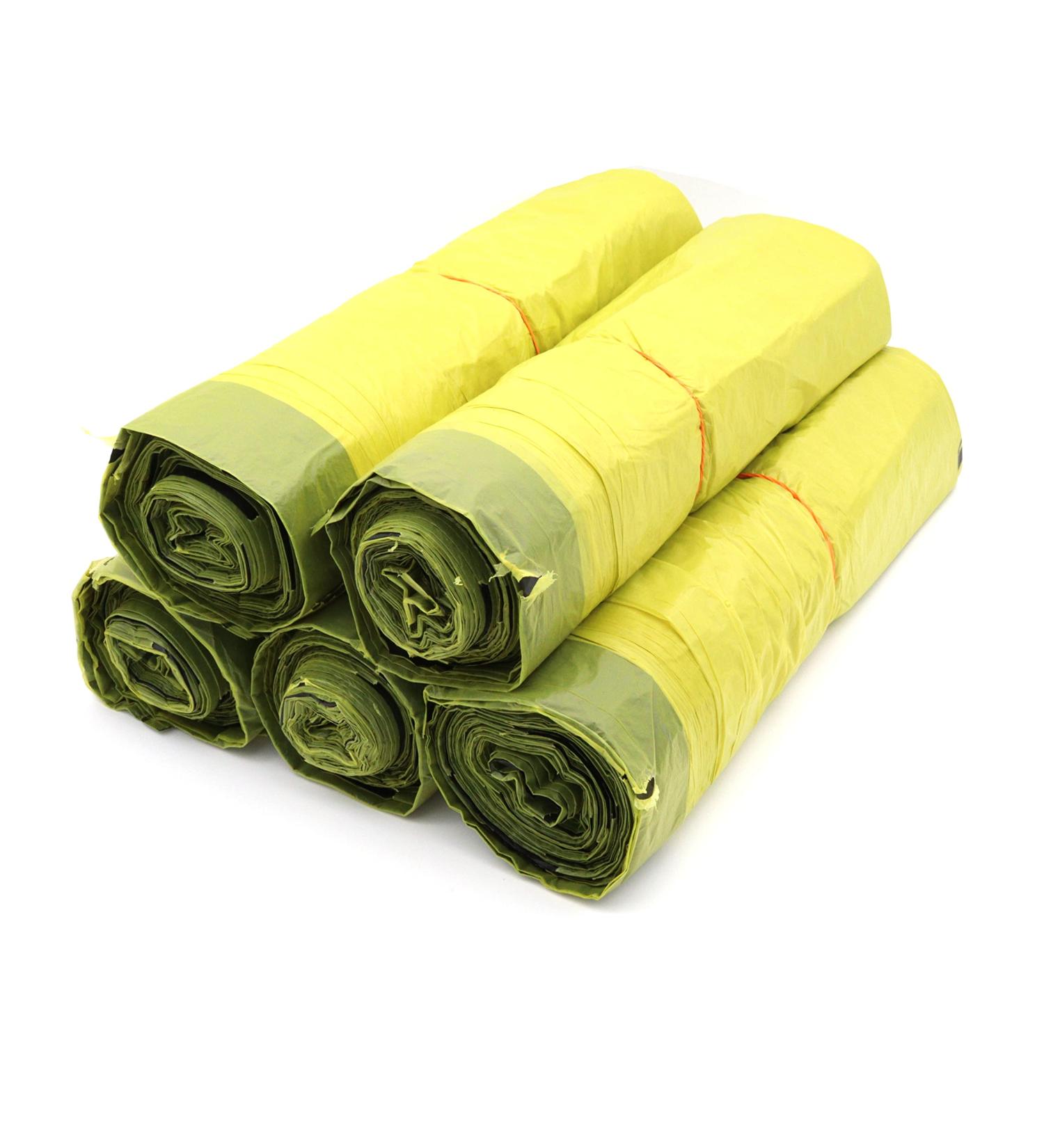 5 Rolls of Yellow Drawstring Bags - 90L 15 Recyclable Waste Bags for Eco-Friendly Disposal | International Shipping - Buy Online on GoSupps.com