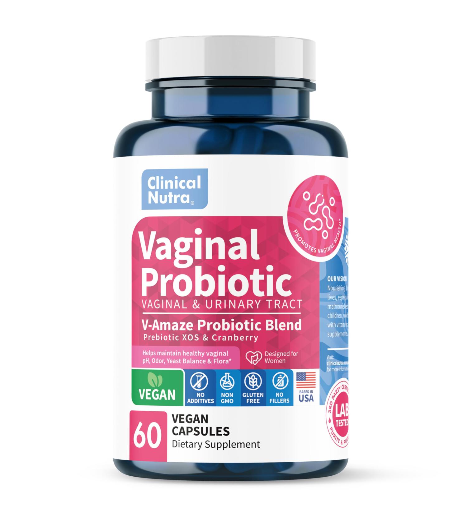 Vaginal Probiotics for Women - pH Balance & Odor Control with Prebiotics & Lactobacillus - 60 Capsules for Healthy Vaginal Flora - Buy Online on GoSupps.com