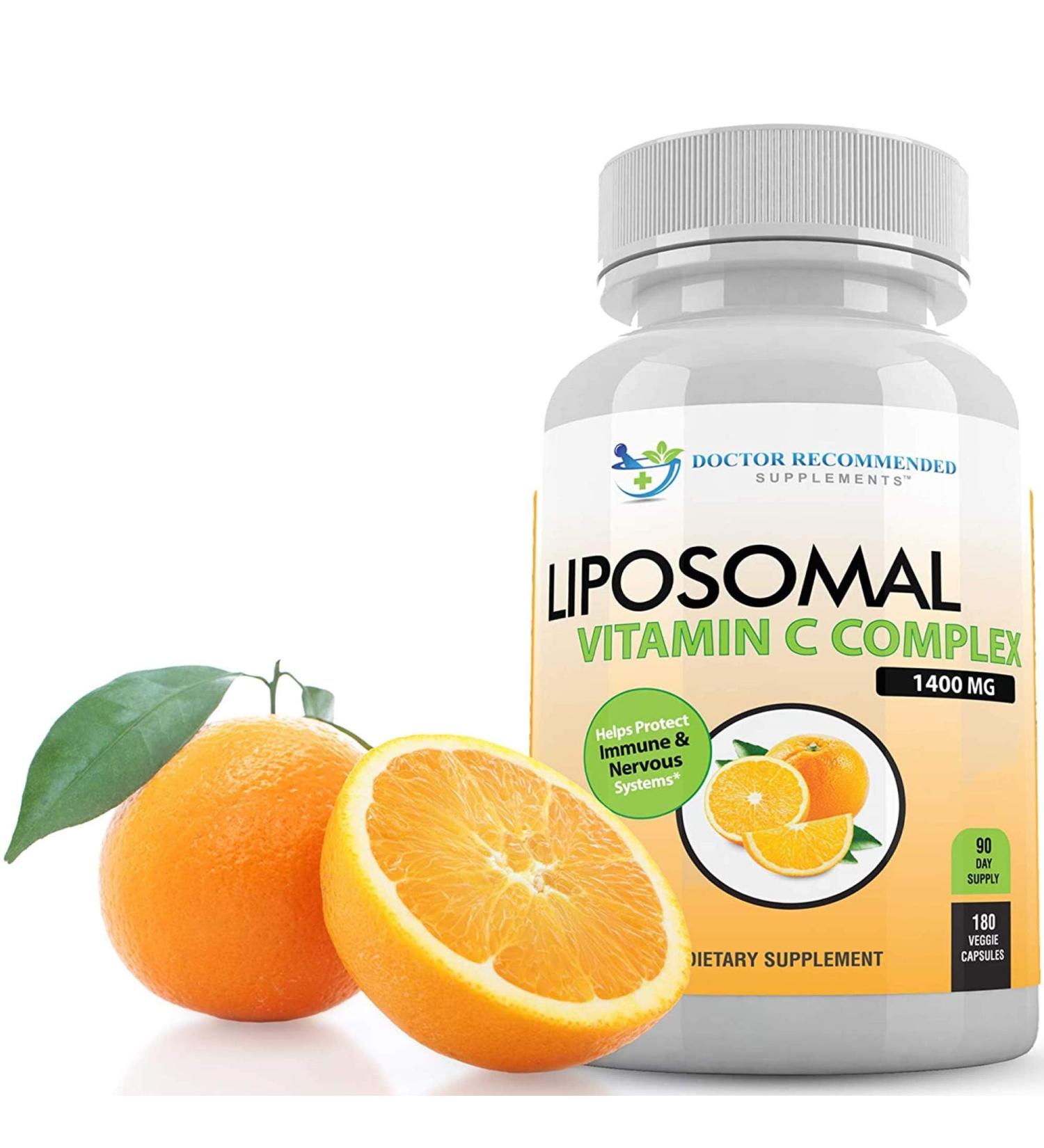 Liposomal Vitamin C 1400mg Per Serving - 180 Veggie Capsules High Absorption Ascorbic Acid Lypo-Spheric Vitamin C Complex Immune Support Supplement with Powerful Antioxidants and Collagen Booster 180 Count (Pack of 1) - Buy Online on GoSupps.com
