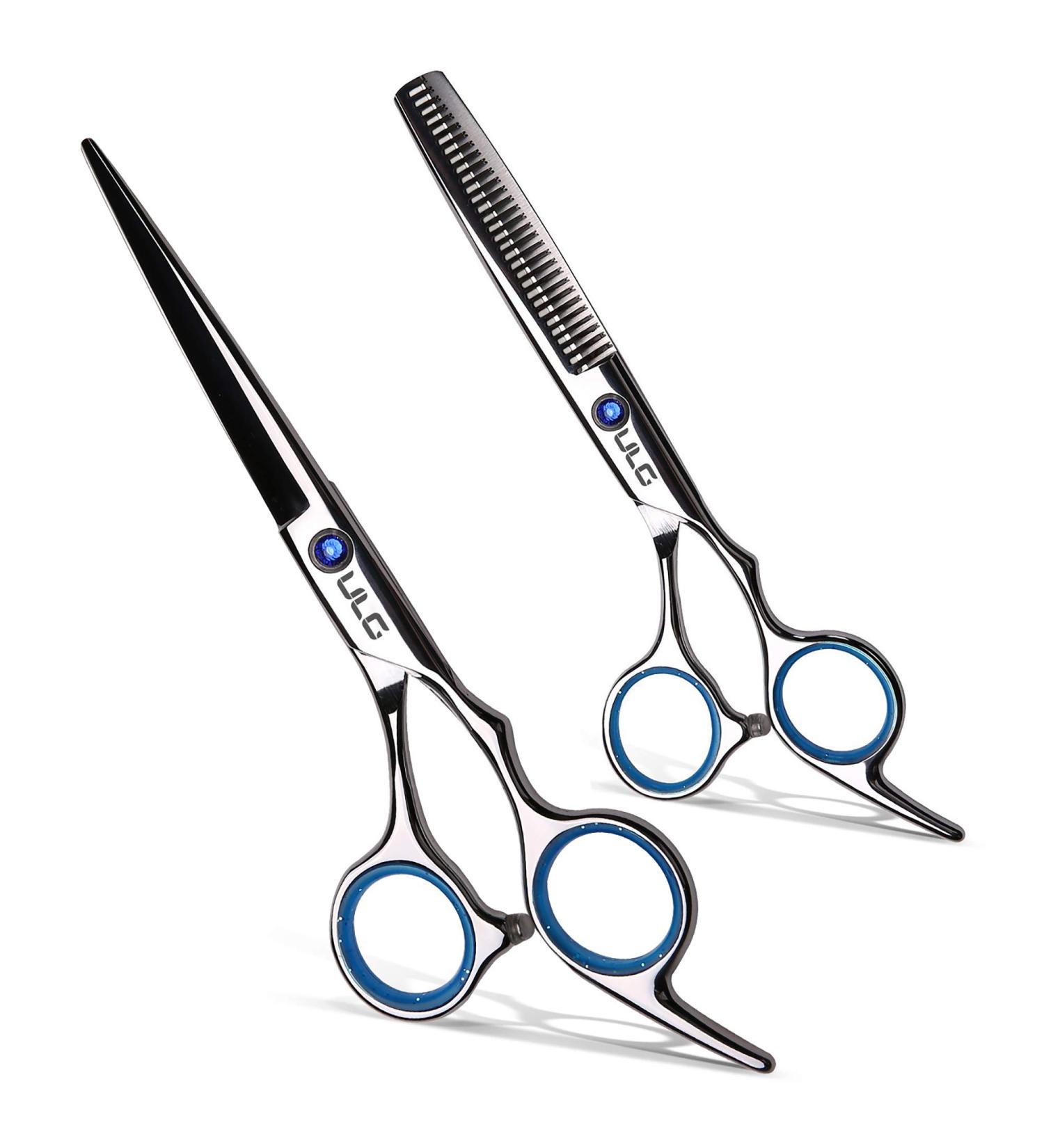 ULG Professional Hair Cutting Scissors Thinning Shears Kit - 6.5 inch Japanese Stainless Steel Salon Razor Edge Scissor for Barber Hairdressing Texturizing - Buy Online on GoSupps.com