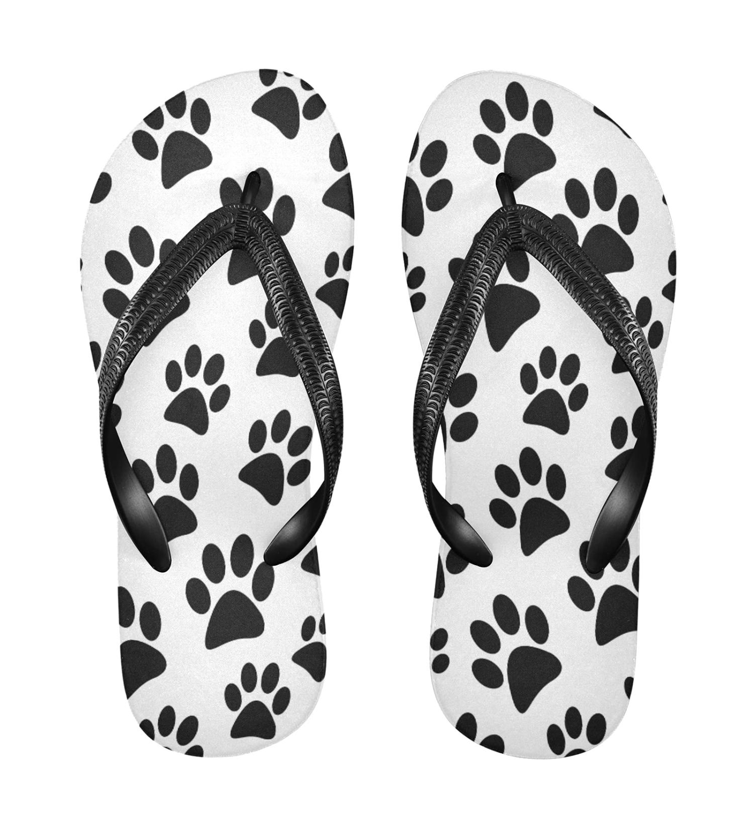 Shop Mnsruu Paw Print Flip Flops | Ideal for Home Hotel Spa & Travel - Unisex Footwear - Buy Online on GoSupps.com