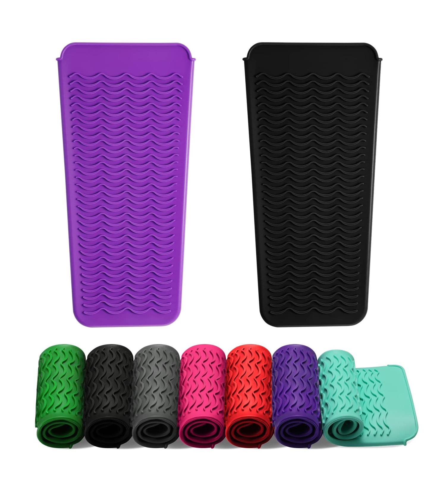 ZAXOP 2 Pack Heat Resistant Silicone Mat Pouch for Hot Hair Tools - Purple & Black - Buy Online on GoSupps.com