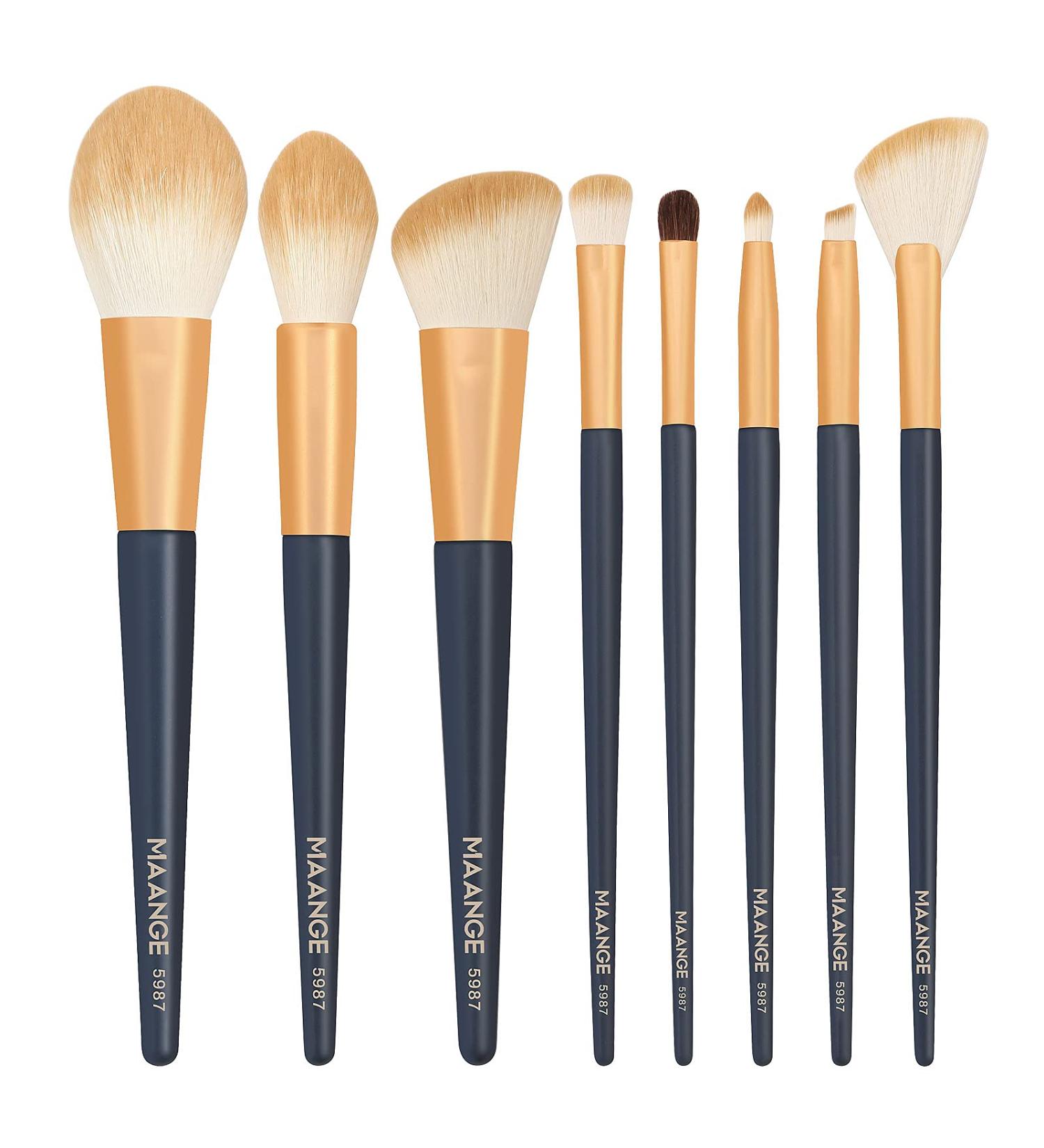 MAANGE Premium Synthetic Makeup Brush Set - Professional Blush & Contour Kit (Blue) | International Shipping - Buy Online on GoSupps.com