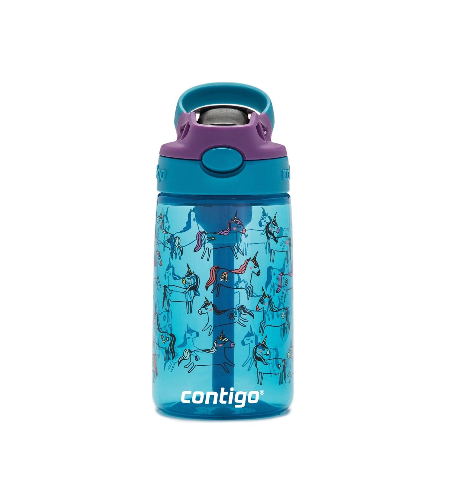 Kids Water Bottle with Redesigned AUTOSPOUT Straw  14 oz.  Unicorn