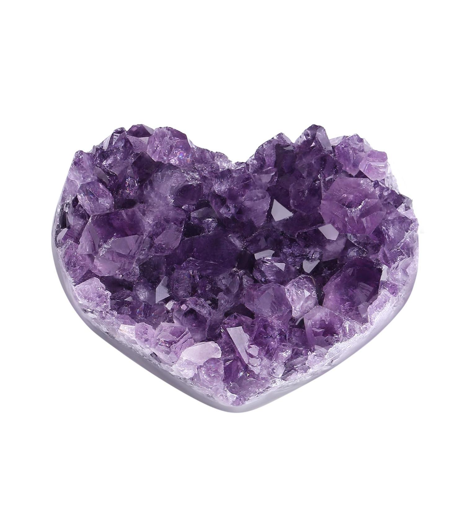 ZHIYUXI Amethyst Heart Crystal Cluster - Healing Stones & Gemstones for Reiki Wicca & Home Decor - Natural Purple Geode 1.18-1.57 in | Energy Balance & Protection - Buy Online on GoSupps.com